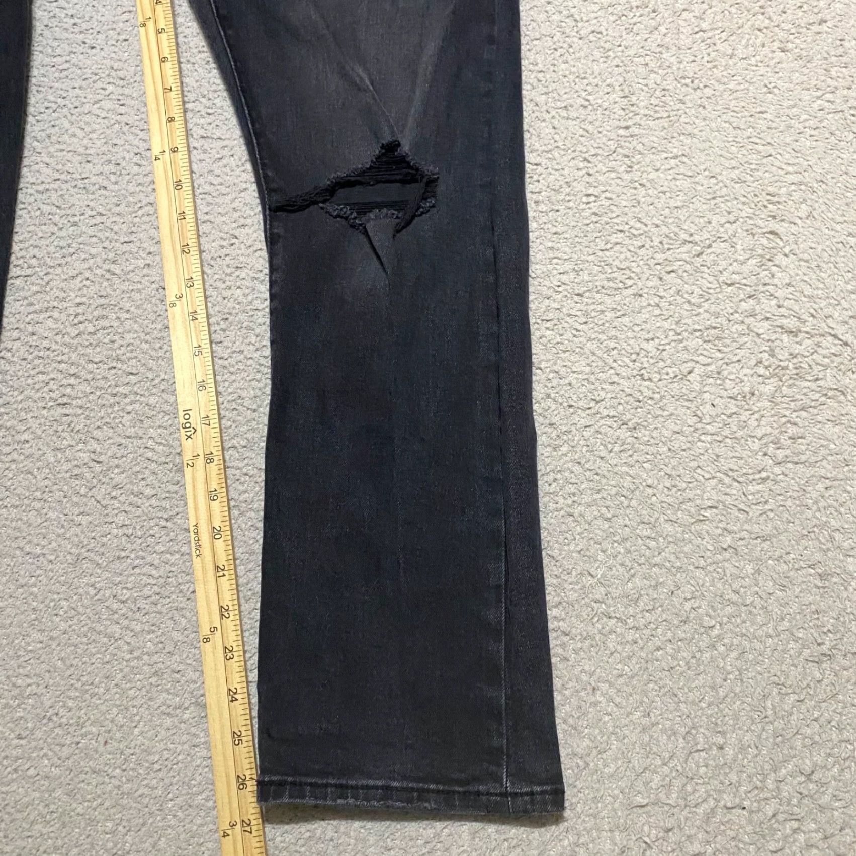Levi's Levi's Jeans Womens 31 Gray Denim Wedgie Straight Button Fly Distressed Size 24" / US 00 / IT 34 - 3 Thumbnail