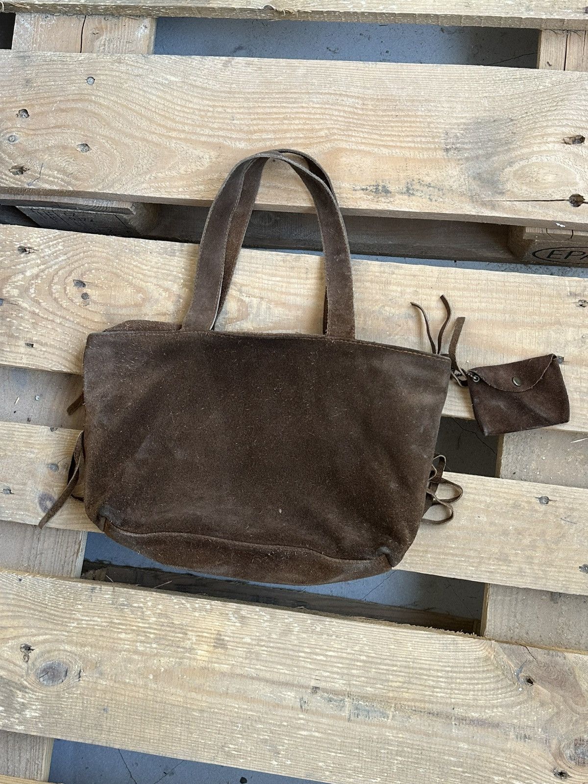 If Six Was Nine Vintage Suede Brown Fringe Western Handle Bag Size ONE SIZE - 8 Thumbnail