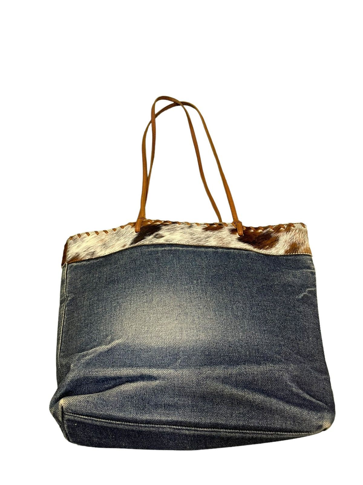 Japanese Brand Denim Leather Berge Italy Shoulder Bag 3🟩 Size ONE SIZE - 11 Thumbnail