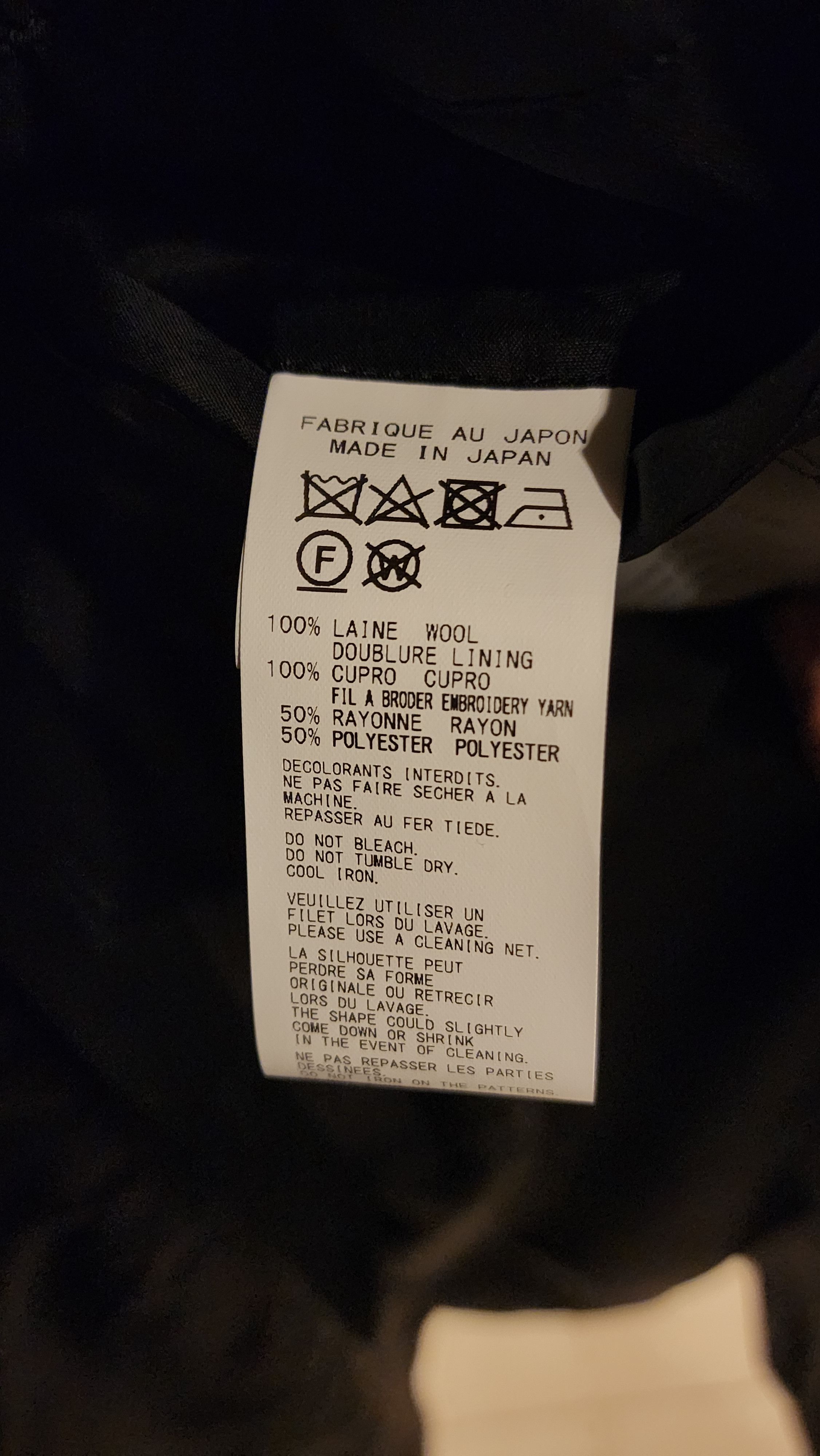 Yohji Yamamoto Yohji SS22 Pour Homme Rei Miyazawa Embroidered Coat Size 48R - 12 Thumbnail