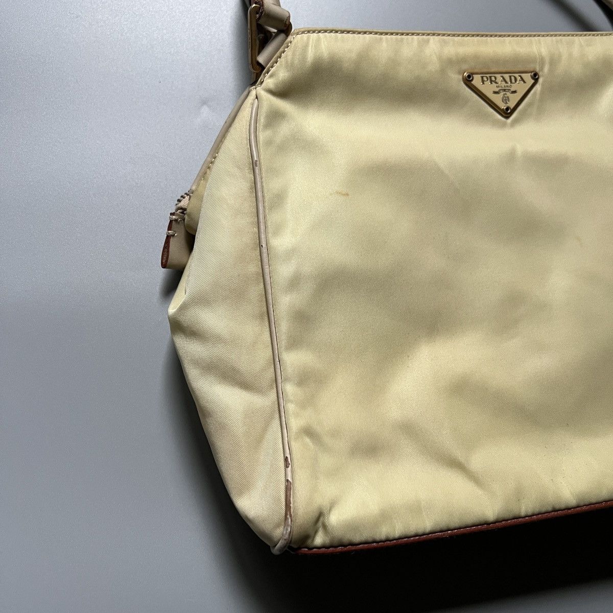 Prada Authentic Vintage Prada Tessuto "Champagne" Handbag Size ONE SIZE - 6 Thumbnail
