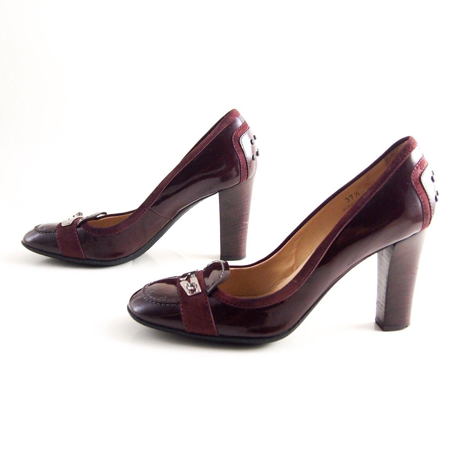 Tod's Tod's Heels Pumps Burgundy Leather Womens US 7.5 EU 37.5 Size US 7.5 / IT 37.5 - 2 Thumbnail