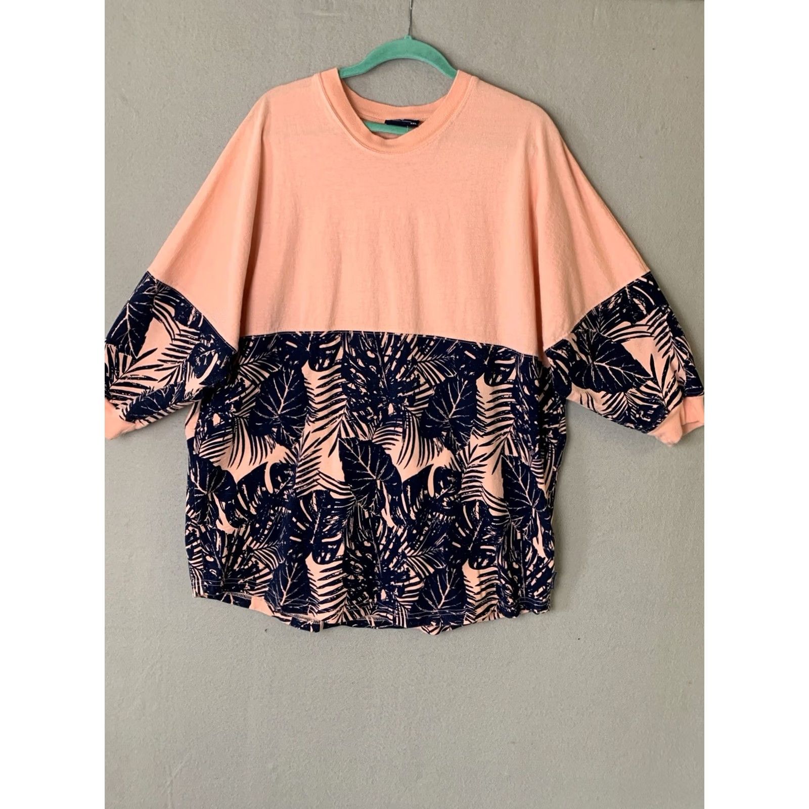 ESPIRIT Spirit Spirit Jersey Shirt Woman 2XL Peach T-Shirt Island Vibes 3/4 Sleeve Ferns Leaves Womens US 2XL Peach Island Bohemian 90s Beach Florida Shirt Size XXL / US 16-18 / IT 52-54 - 2 Thumbnail