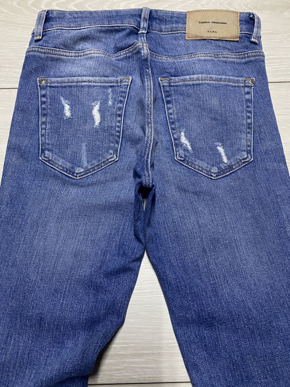 Rhude × Zara Zara Trafaluc Denim Wear Strech Embroidered Frayer Leg Jeans Size 26" / US 2 / IT 38 - 4 Thumbnail