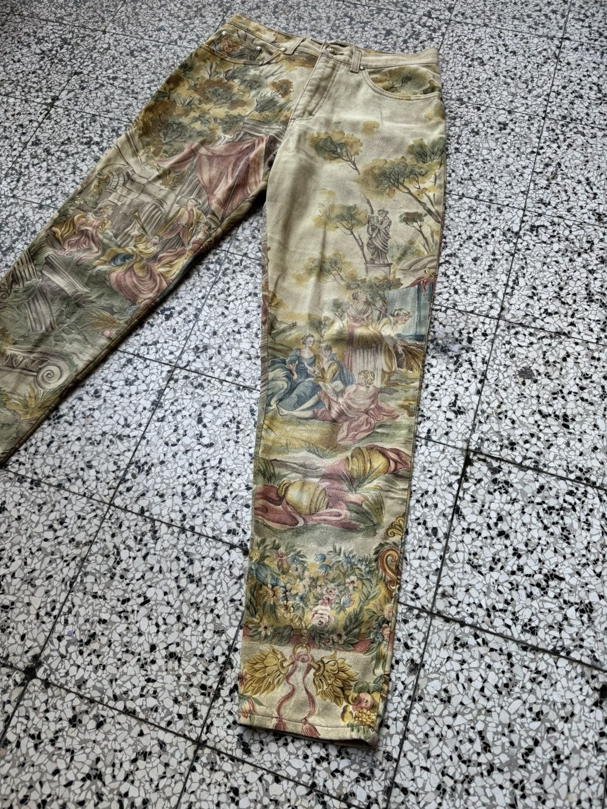 Roberto Cavalli Roberto Cavalli romantic renaissance angels print Size 32" / US 10 / IT 46 - 2 Thumbnail