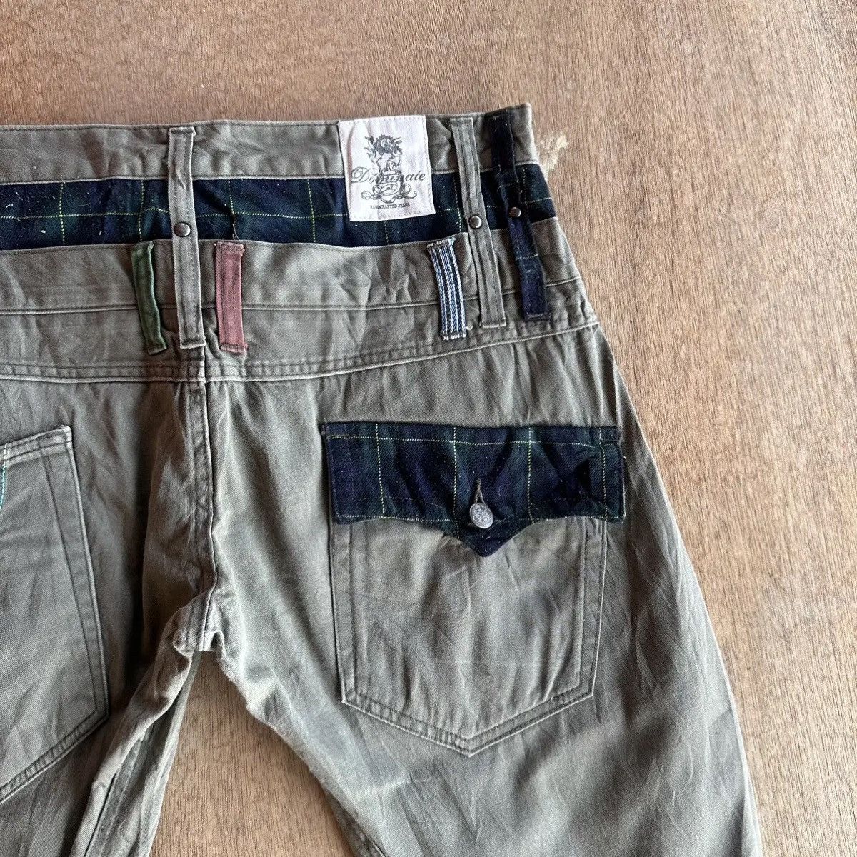 Hysteric Glamour RARE💥DOMINATE HANDCRAFT DOUBLEWAIST BANANA CURVED LEG PANTS Size US 33 - 13 Thumbnail