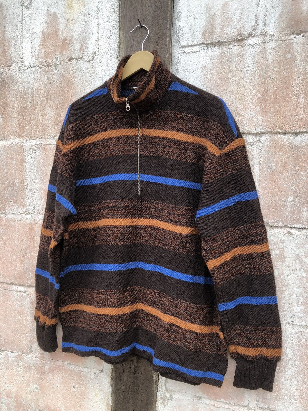 United Colors Of Benetton United Color of Bennetton Sweater Half Zipper Jacket Navajo Size US L / EU 52-54 / 3 - 3 Thumbnail