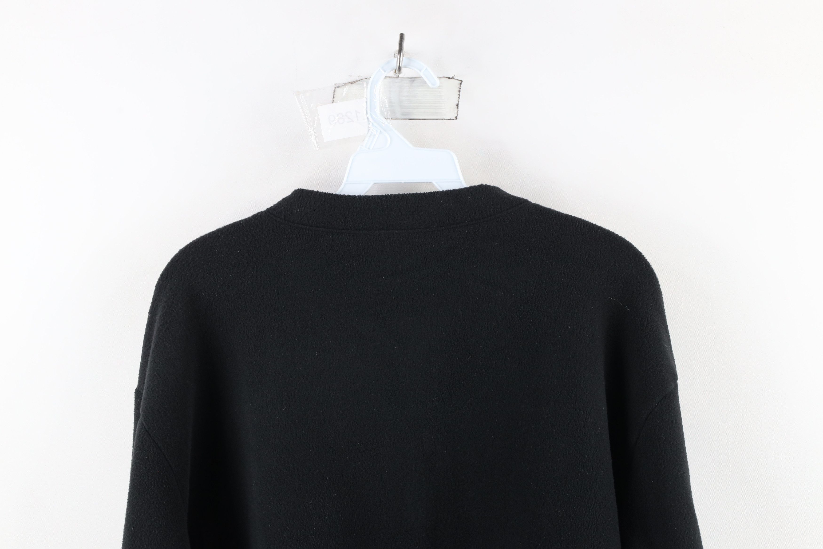 L.L. Bean × Vintage Vintage 90s LL Bean Fleece Henley Sweater Black Polyester Size US L / EU 52-54 / 3 - 7 Thumbnail