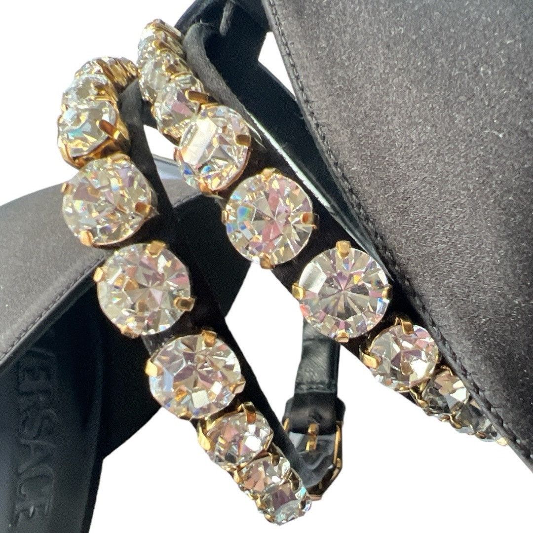 Versace VERSACE Black Satin Embellishments Pump Shoes, IT39.5/US9 Size US 9.5 / IT 39.5 - 11 Thumbnail