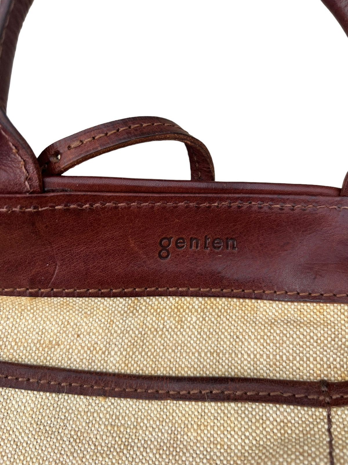 Leather Genten Japan Hybrid Canvas Leather Bag Size ONE SIZE - 16 Thumbnail