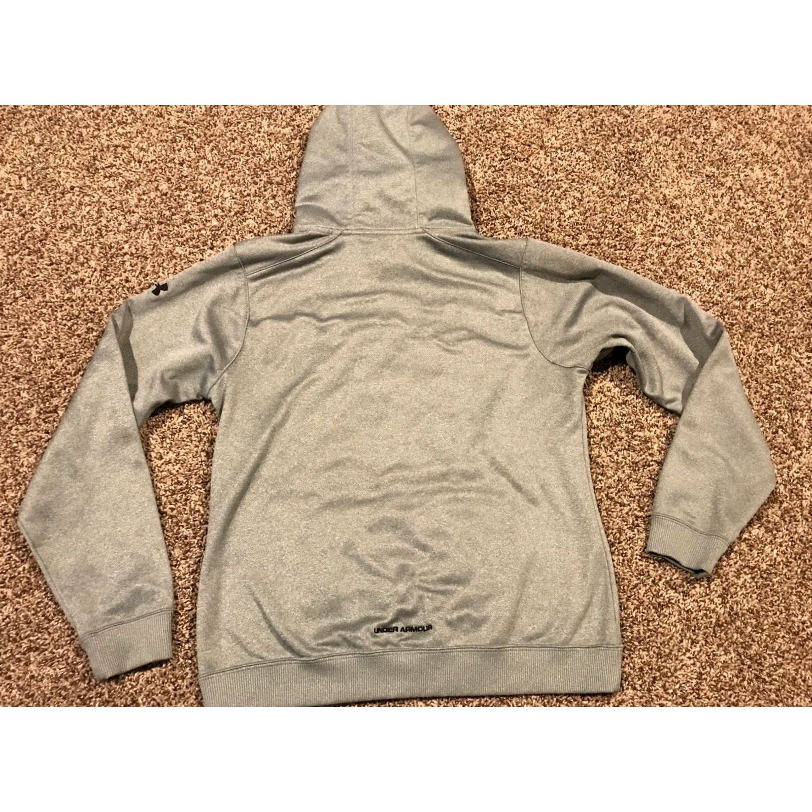 Under Armour VINTAGE? No — Under Armour Hoodie Women S Gray Polyester Logo Storm Long Sleeve Solid Fleece Casual Activewear A18 Size S / US 4 / IT 40 - 4 Thumbnail