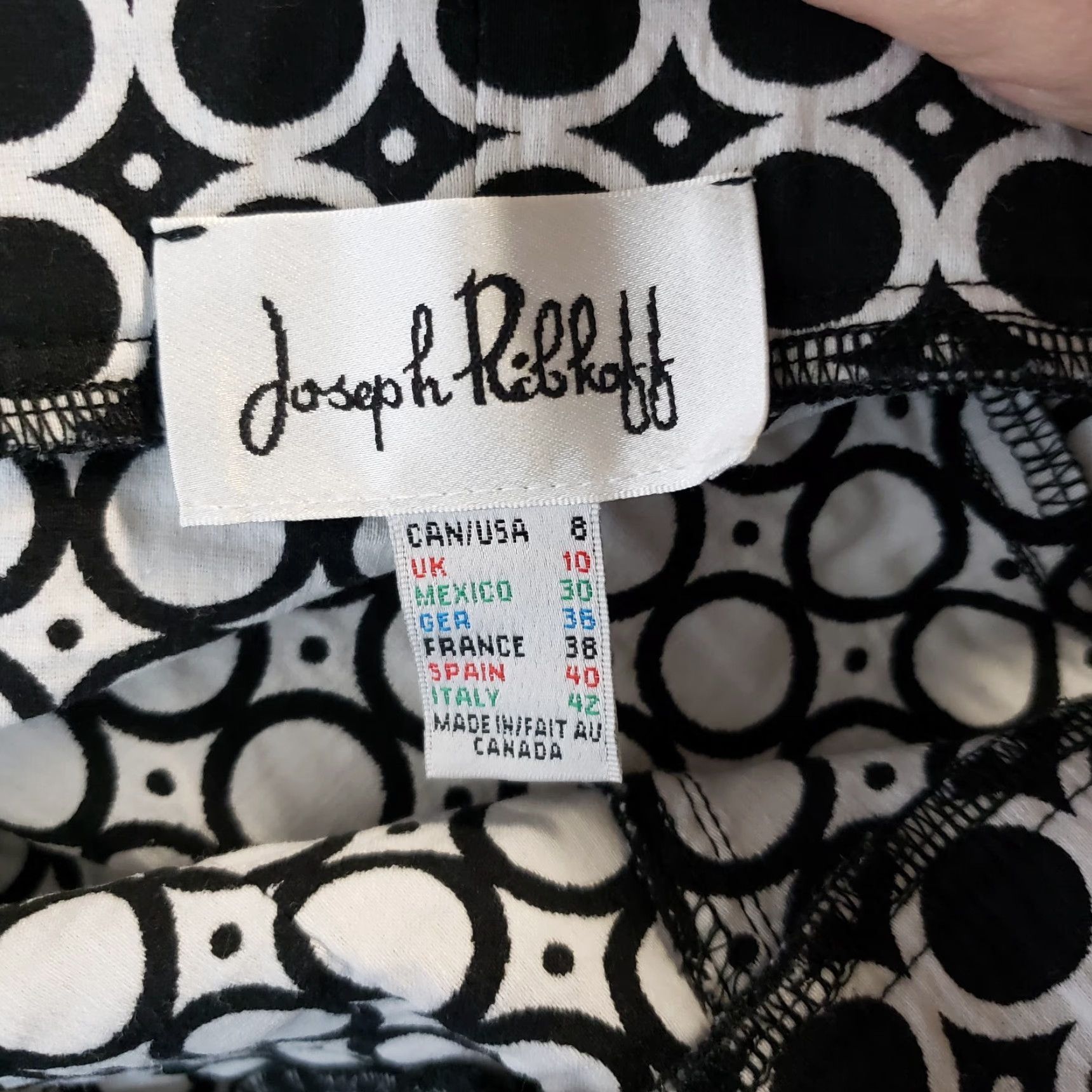 Joseph Ribkoff Joseph Ribkoff Womens Pants Pull On Skinny 8 Black Geometric Mid Rise Size 30" / US 8 / IT 44 - 7 Thumbnail