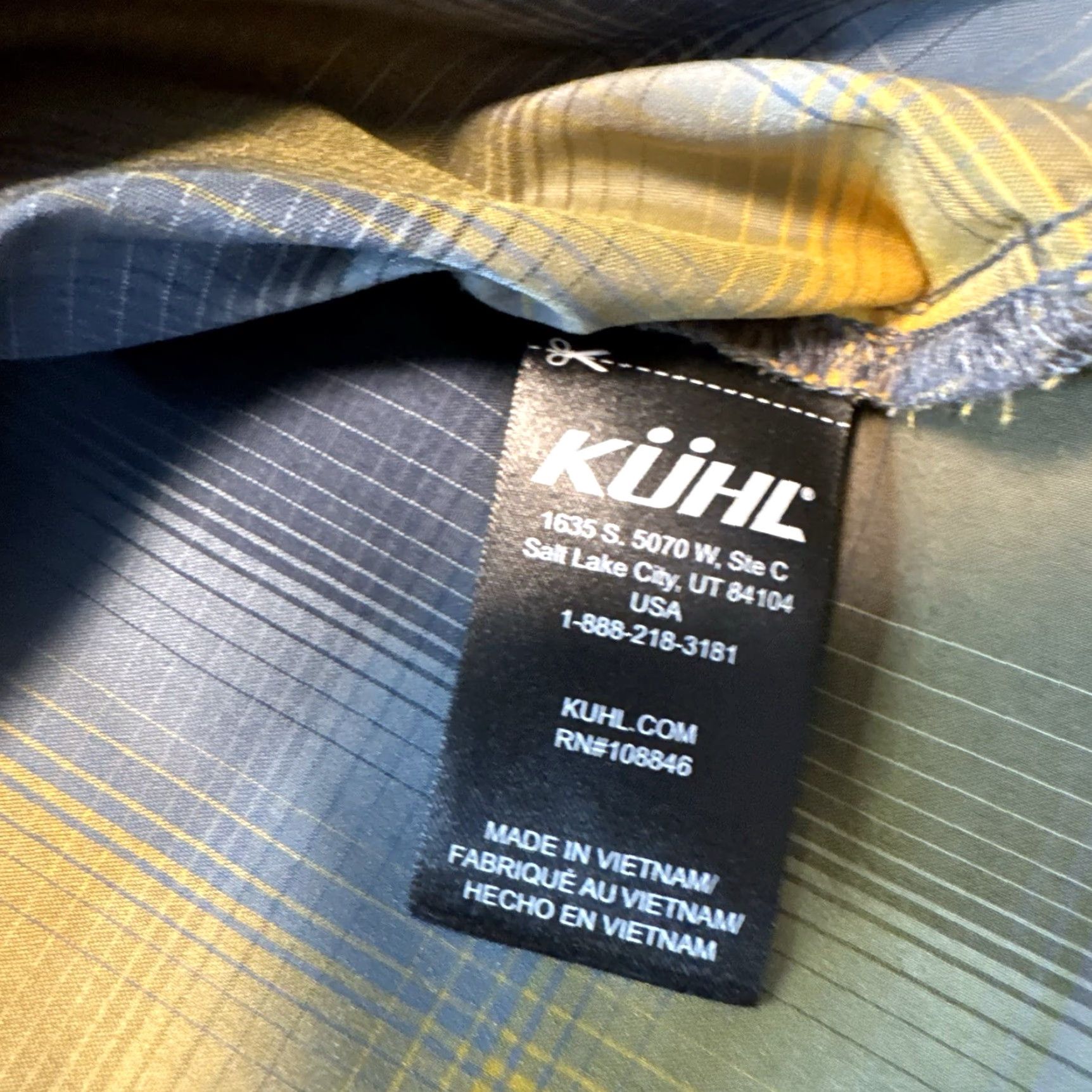 Vintage Kuhl Mens Short Sleeve Button Up Shirt Medium Blue Yellow Plaid Metal Buttons Shirt Shirt Mens Size US M / EU 48-50 / 2 - 6 Thumbnail