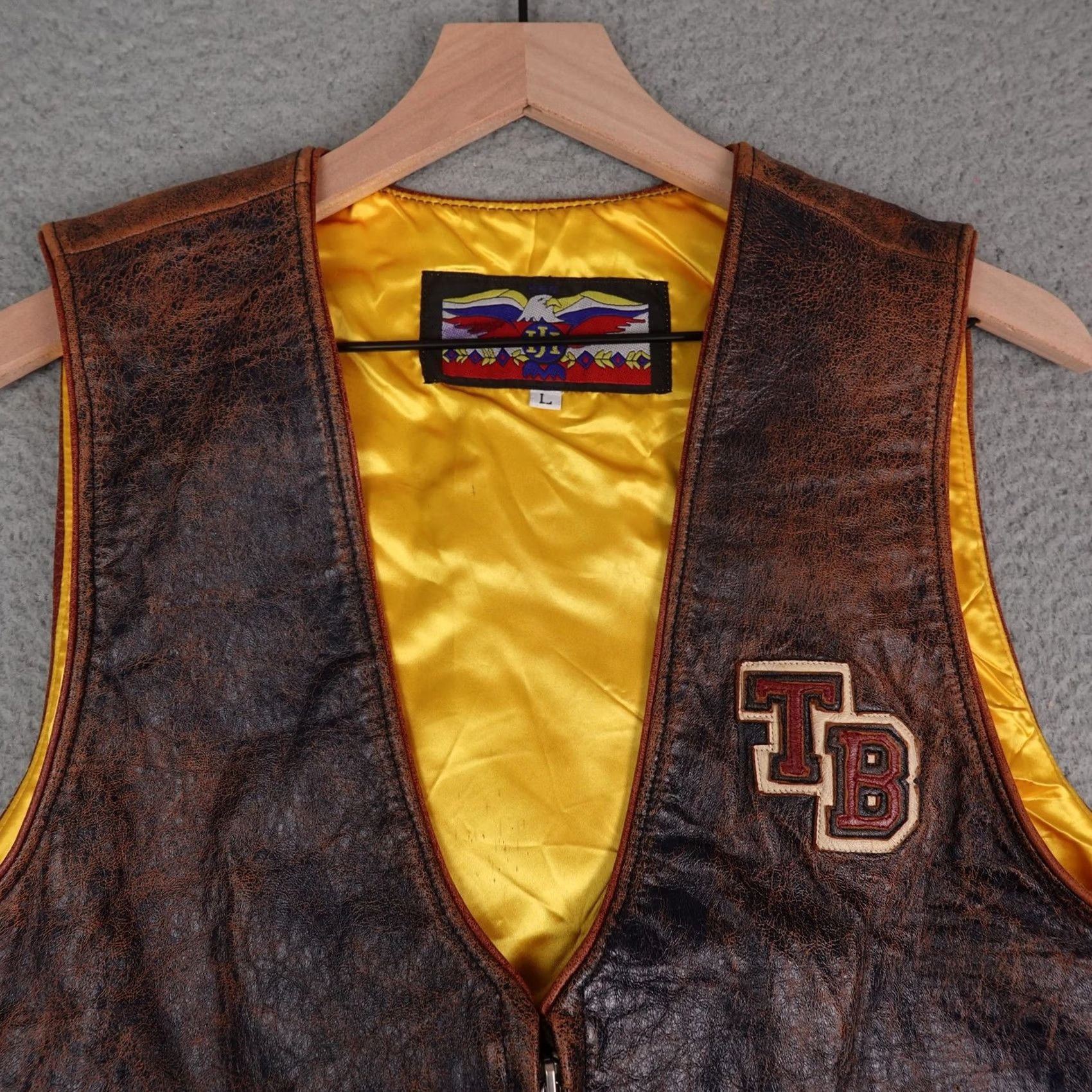 Hamilton VINTAGE Jeff Hamilton Vest Mens Large Brown Leather Looney Tunes 1992 90s USA Size US L / EU 52-54 / 3 - 7 Thumbnail