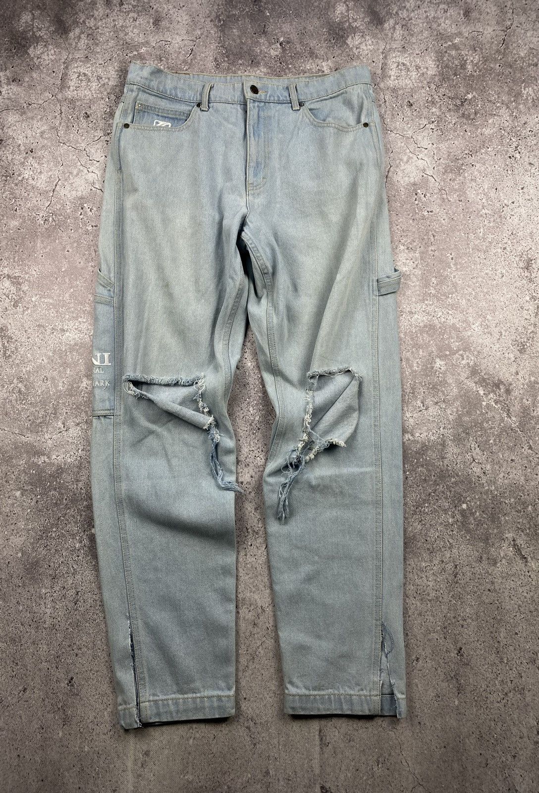 Karl Kani Vintage Karl Kani pants Faded denim thrashed distressed Size US 32 / EU 48 - 1 Thumbnail
