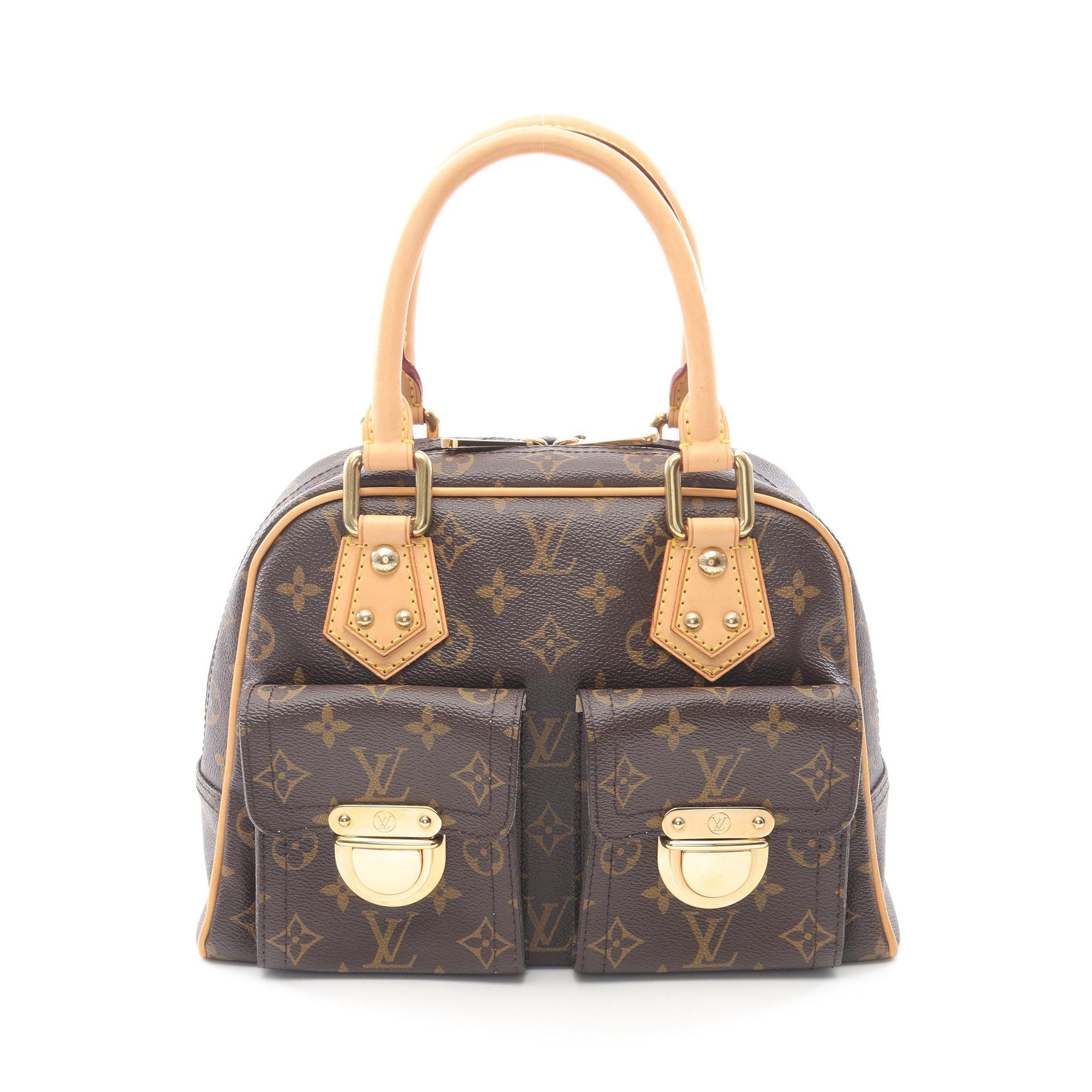 Louis Vuitton Louis Vuitton Manhattan Pm Monogram Handbag Leather Brown Size ONE SIZE - 1 Thumbnail