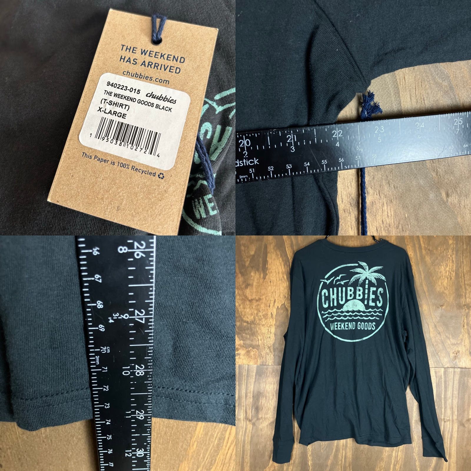 Chubbies Chubbies Mens Shirt Black The Weekend Has Arrived Vibes 100% Cotton Crew XL Shirt Men Black XL Crew Long Sleeve Solid Casual Vintage Size US XL / EU 56 / 4 - 8 Thumbnail