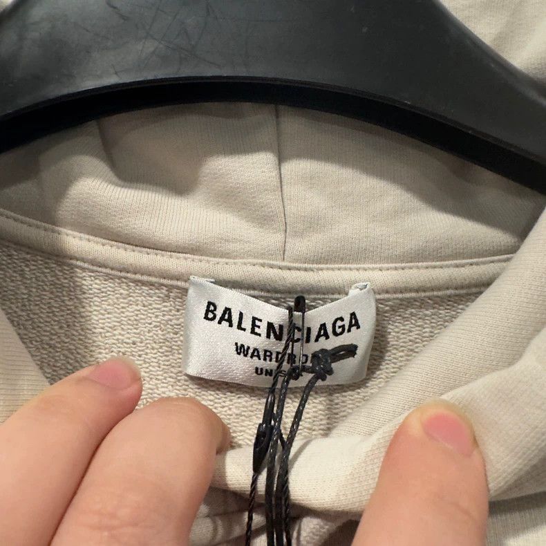 Balenciaga Balenciaga Stone Gray Logo Hoodie, Size XS Size US XS / EU 42 / 0 - 3 Thumbnail