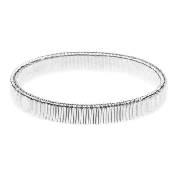 Other Men Stainless Steel Style Elastic Metal Armband Bracelet (S) Size ONE SIZE - 1 Thumbnail