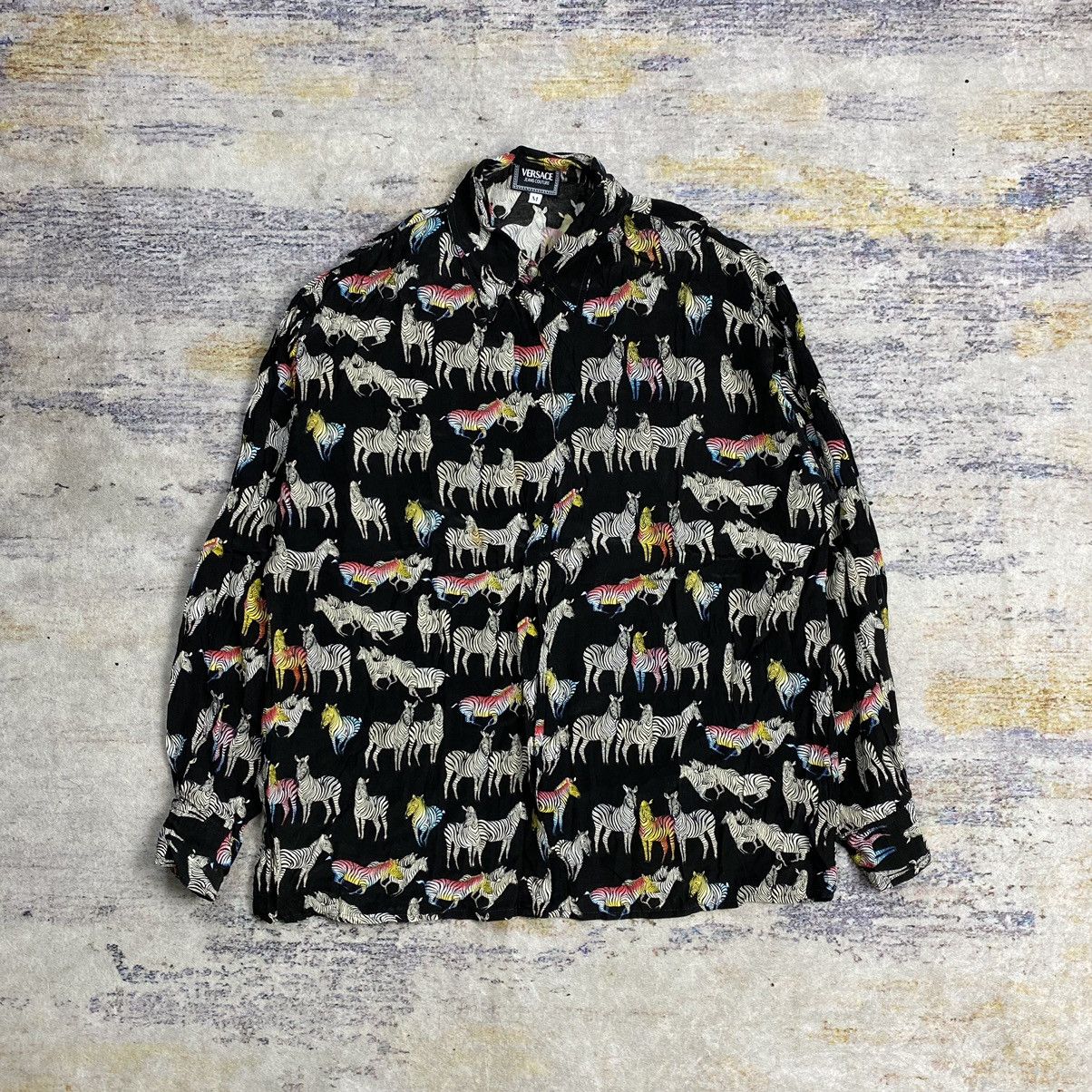 Versace × Versace Jeans Couture Versace horse pattern long sleeve button shirt Size M / US 6-8 / IT 42-44 - 1 Thumbnail