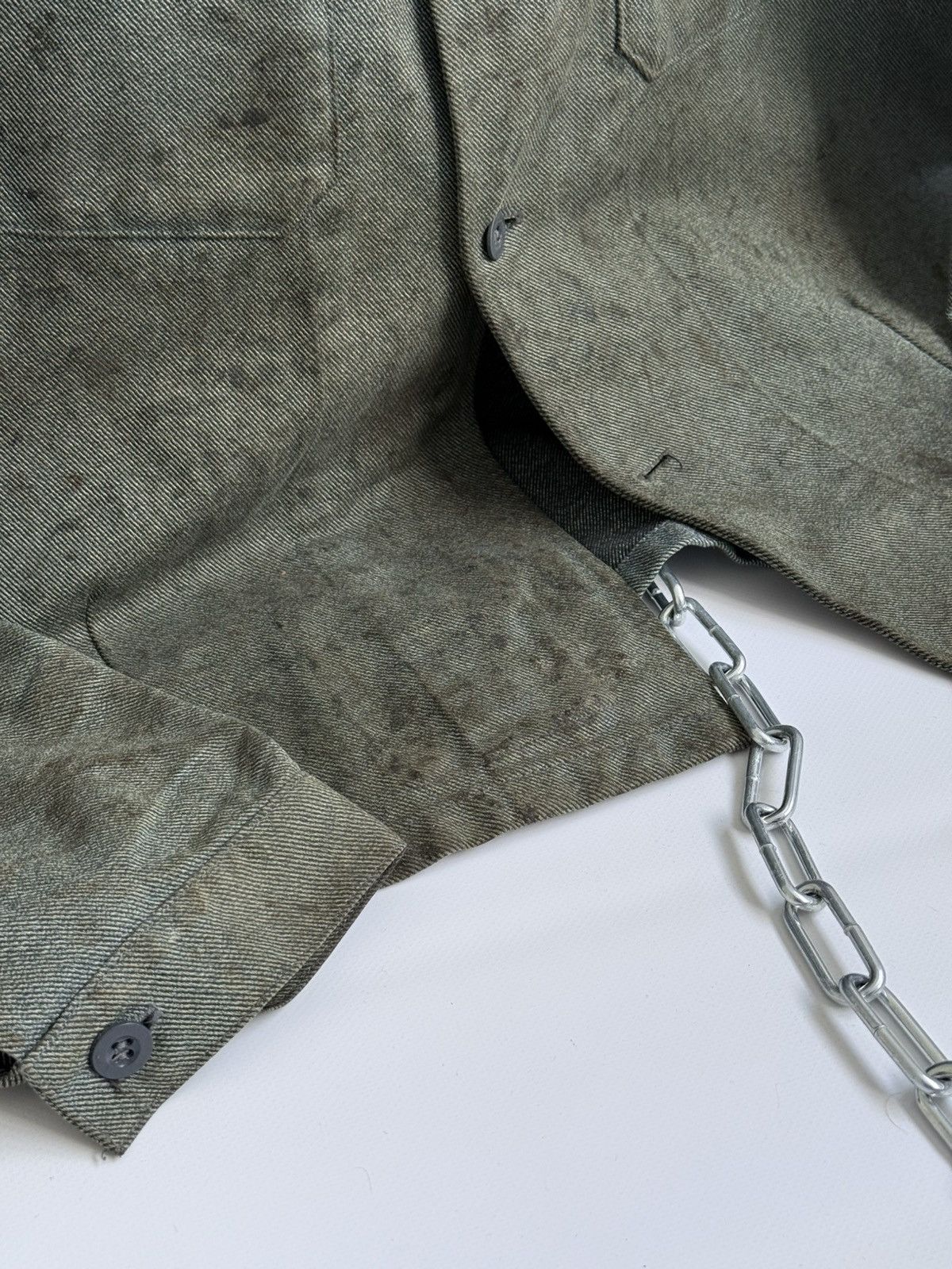 Le Laboureur Vintage 80s Swiss Thrashed Military Work Jacket Size US XL / EU 56 / 4 - 2 Thumbnail