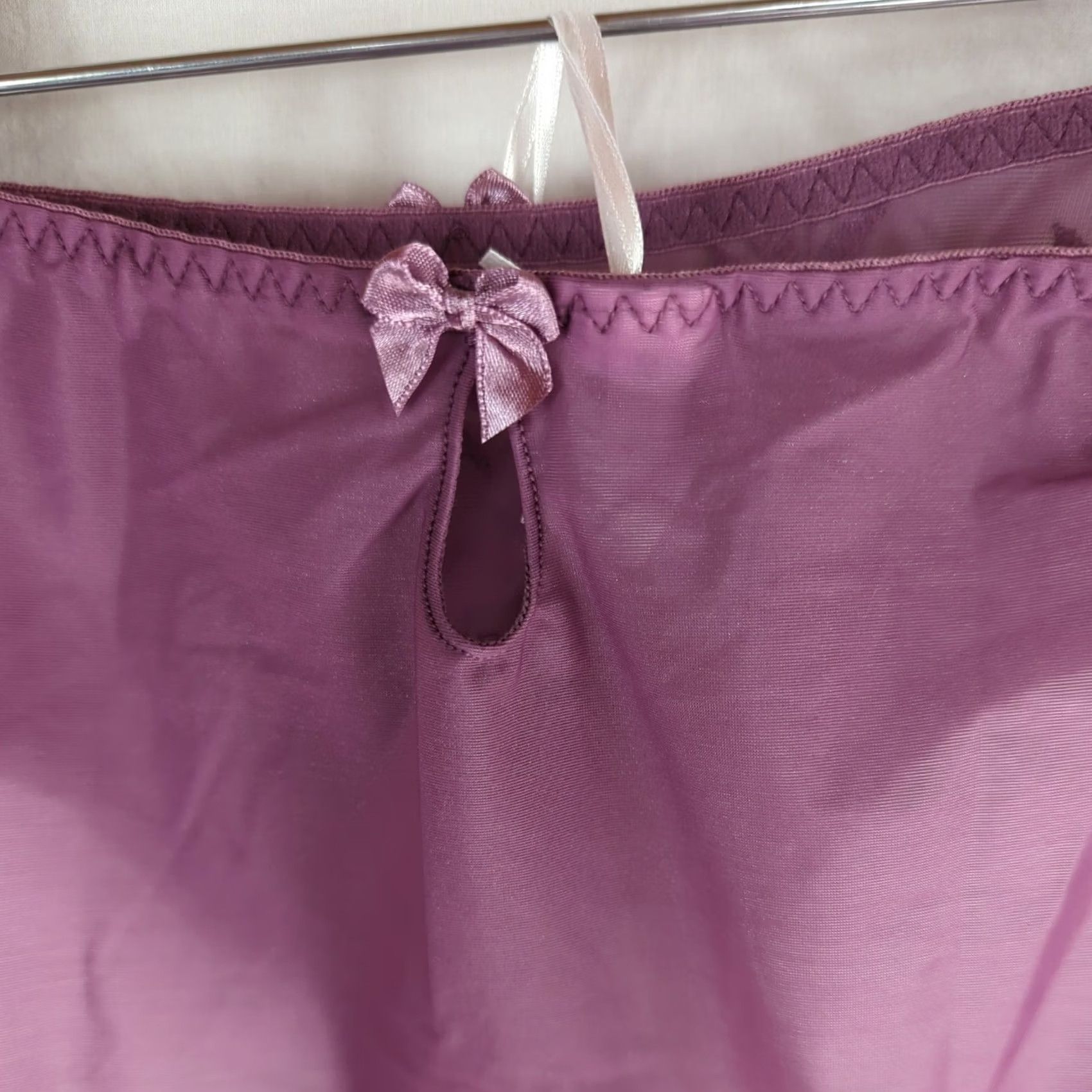 Vintage Panache Tango ll DP Panties Leaf Floral Lace US size S Purple S Size 28" / US 6 / IT 42 - 4 Thumbnail