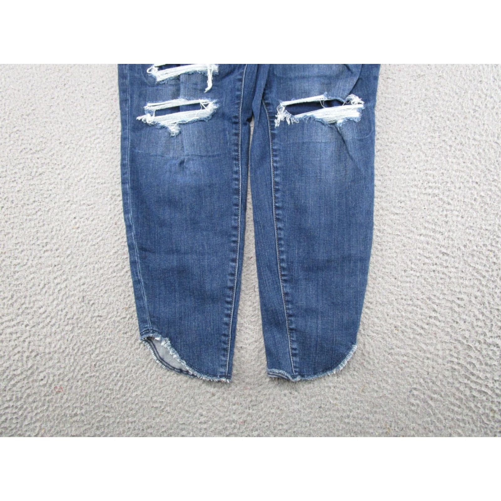 Vintage Maurices High Rise Denim Jeans Size L Regular Blue Stretch Ankle Distressed 5-Pocket Womens Jeans Size 36" / US 14 / IT 50 - 2 Thumbnail