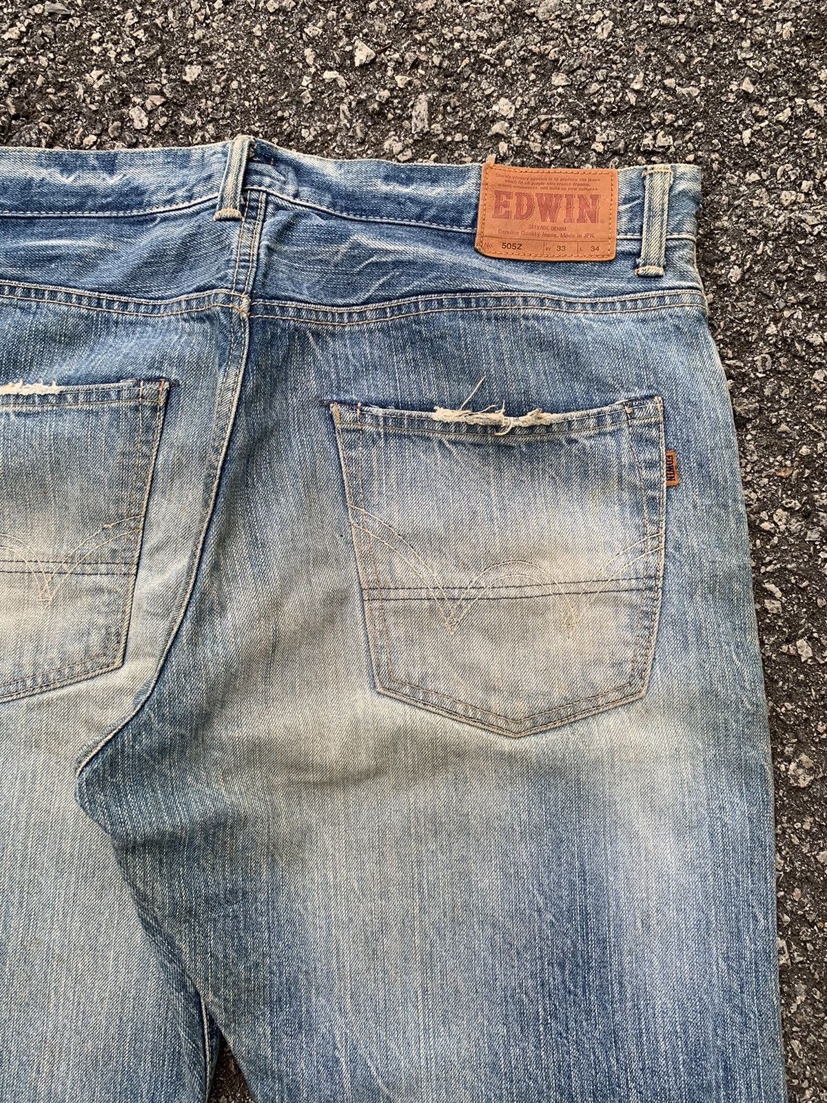 Kapital Edwin Selvedge 505Z Mudwash Distressed Denim Size US 37 - 15 Thumbnail