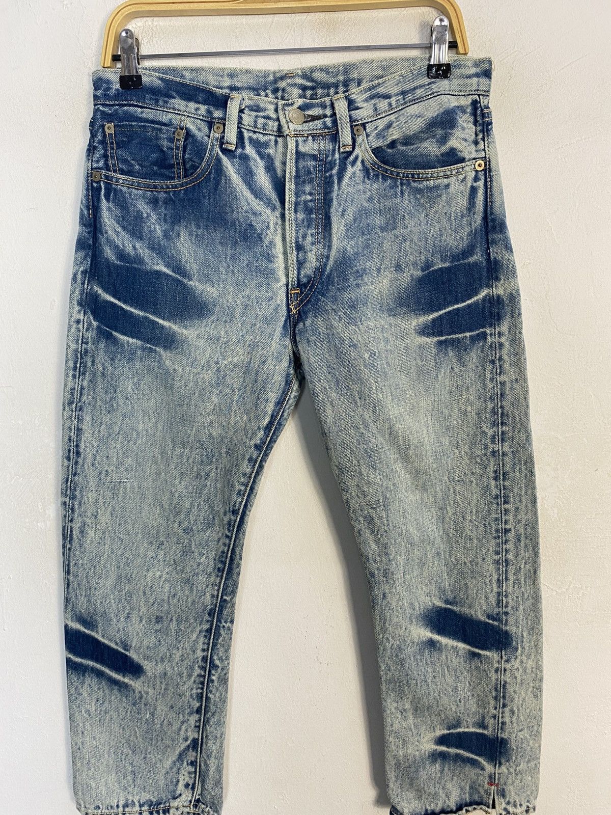 Levi's 90s Levi's Acid Wash Cropped Denim Cotton Hemp Buttonfly 31 Size US 31 - 3 Thumbnail