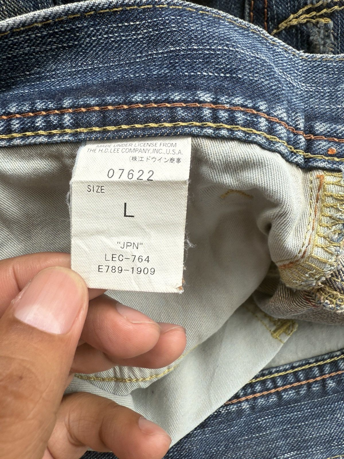 If Six Was Nine Japanese Lee Flared Jeans Distressed Denim Size US 34 / EU 50 - 22 Thumbnail