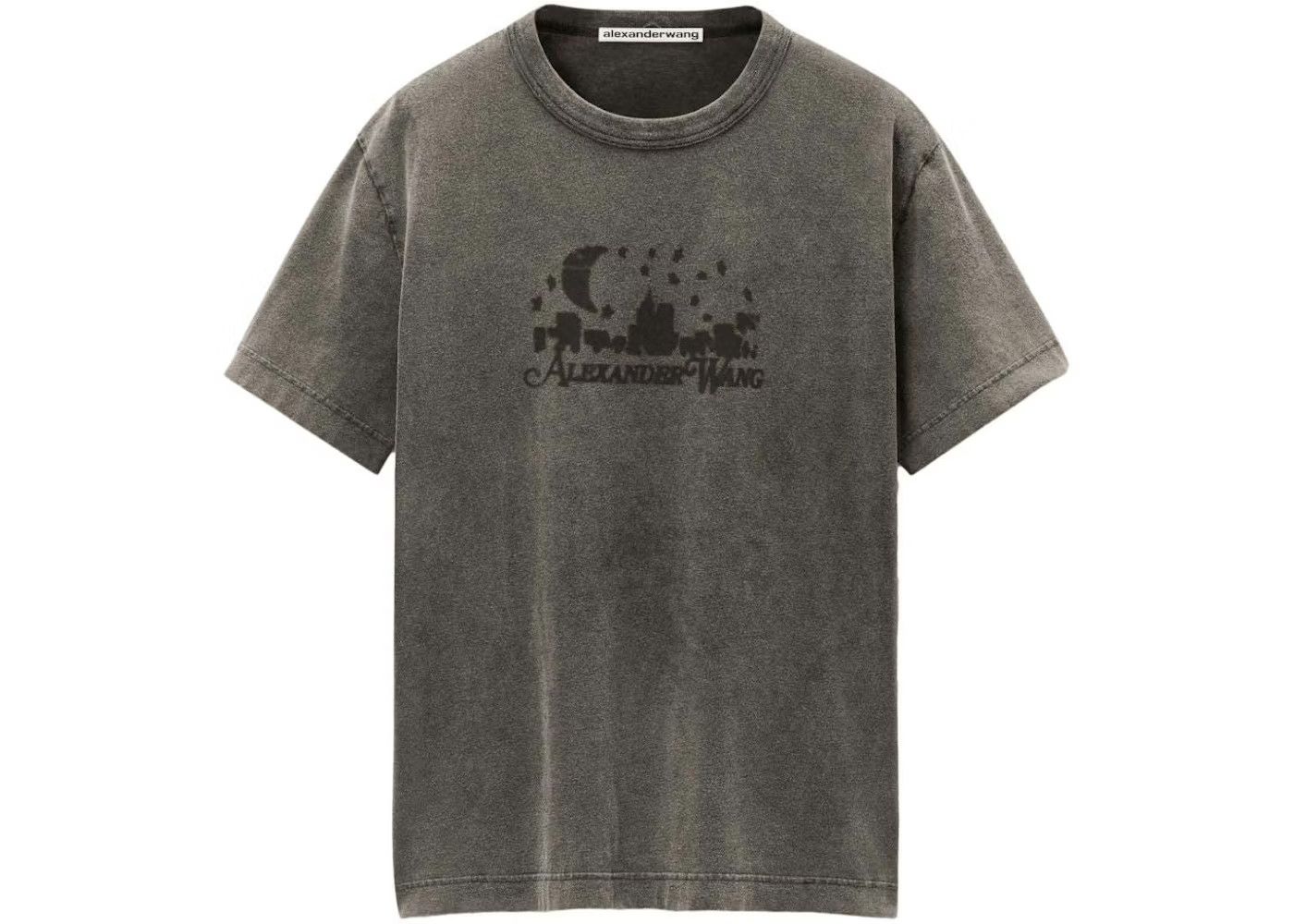 Alexander Wang NWT Distressed Skyline Logo Tee Unisex - Washed Charcoal, XS Size XS / US 0-2 / IT 36-38 - 3 Thumbnail