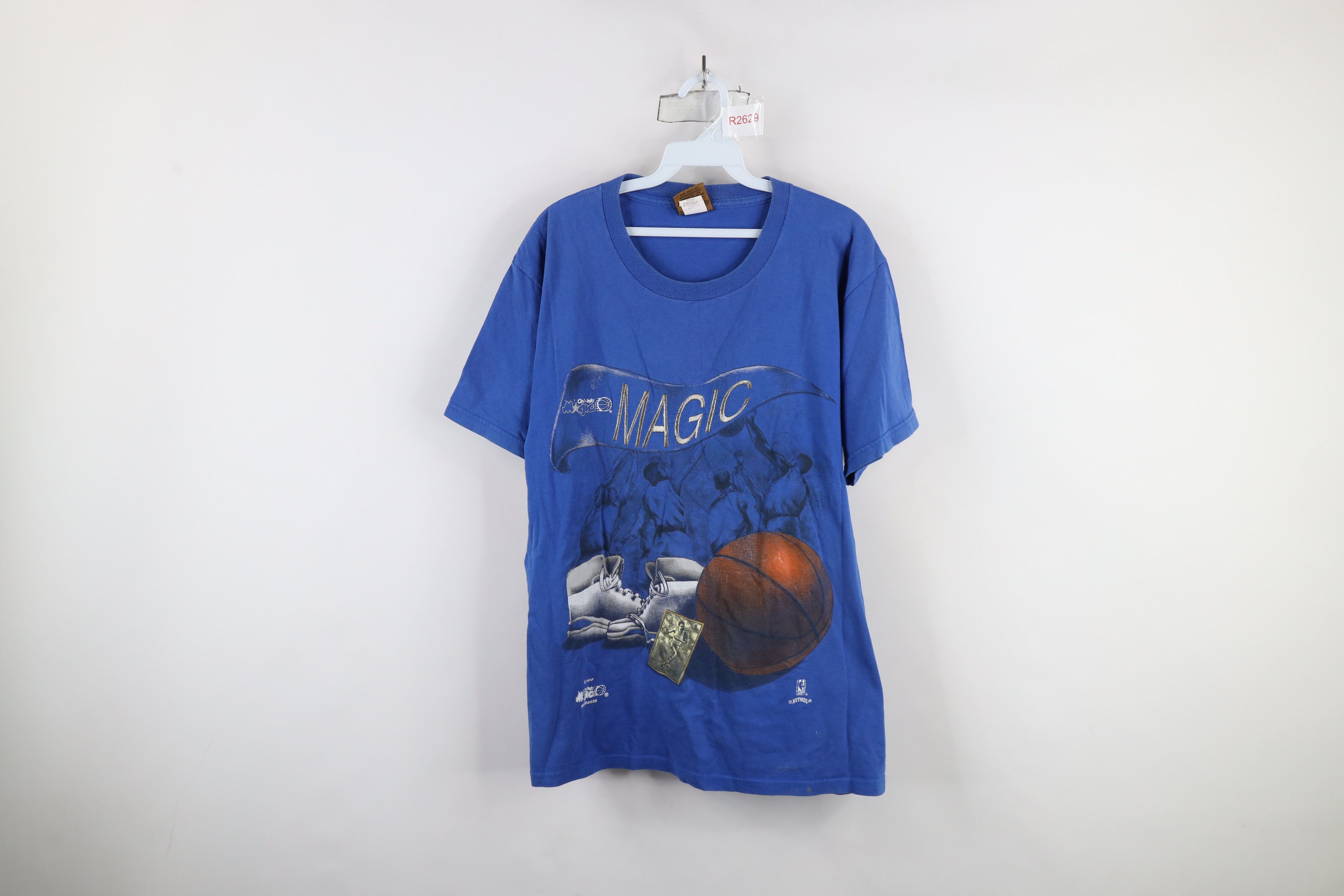 Vintage Vintage 90s Spell Orlando Magic Basketball T-Shirt Blue USA Size US M / EU 48-50 / 2 - 1 Thumbnail