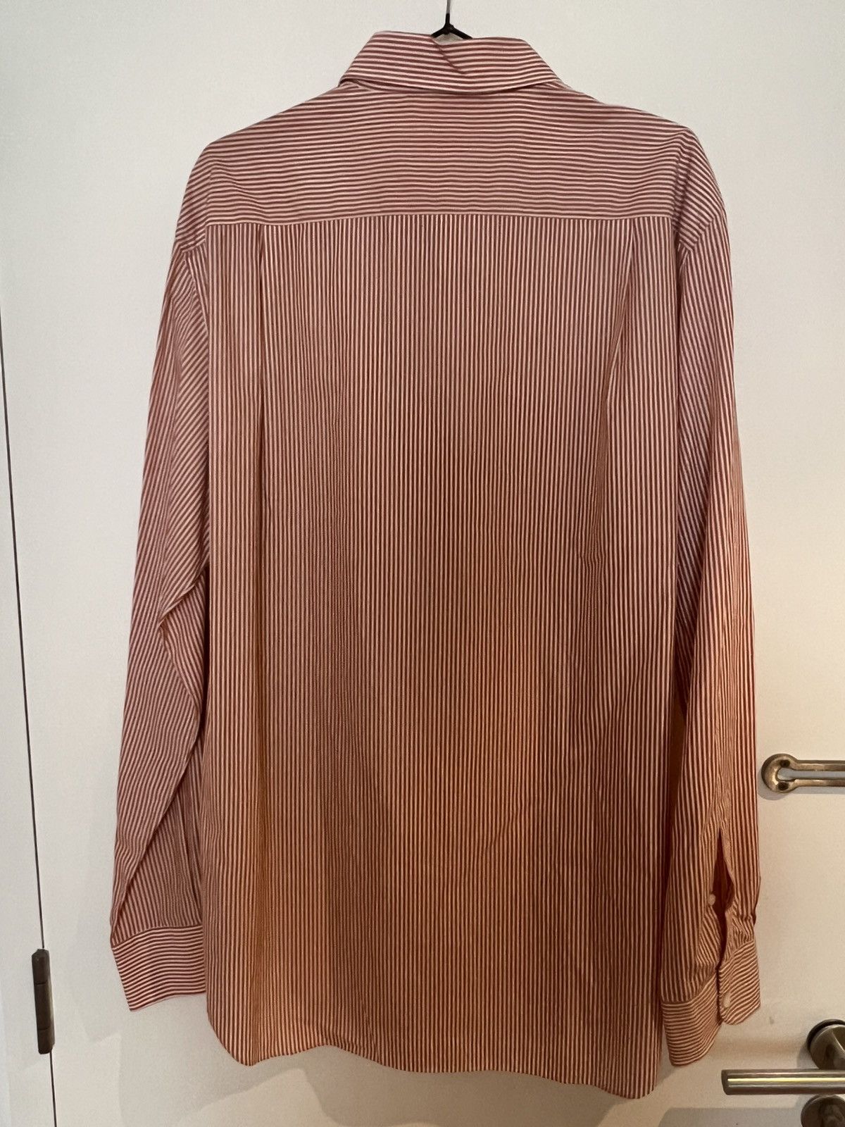 Loro Piana Loro Piana Stripped Brown & White Cotton Long Sleeves XXL Size US XXL / EU 58 / 5 - 2 Thumbnail