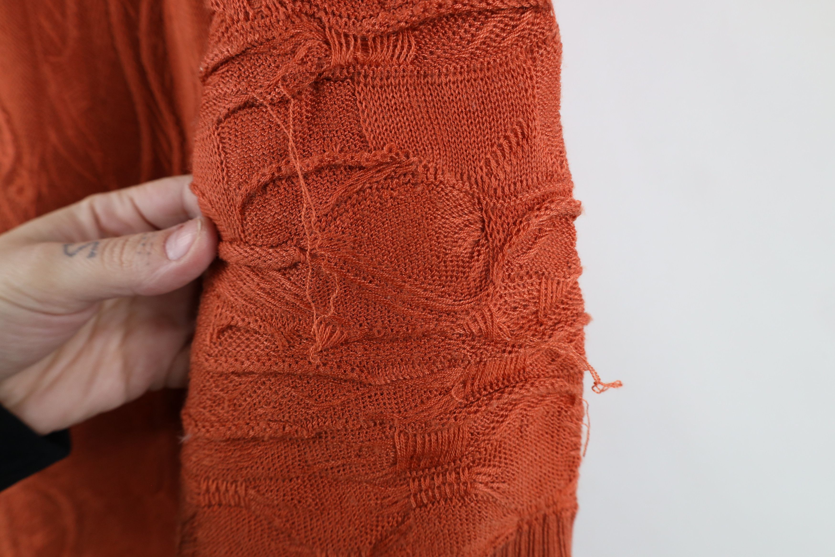 Vintage Vintage 90s Coogi Style Short Sleeve Knit Sweater Orange Size US XL / EU 56 / 4 - 4 Thumbnail