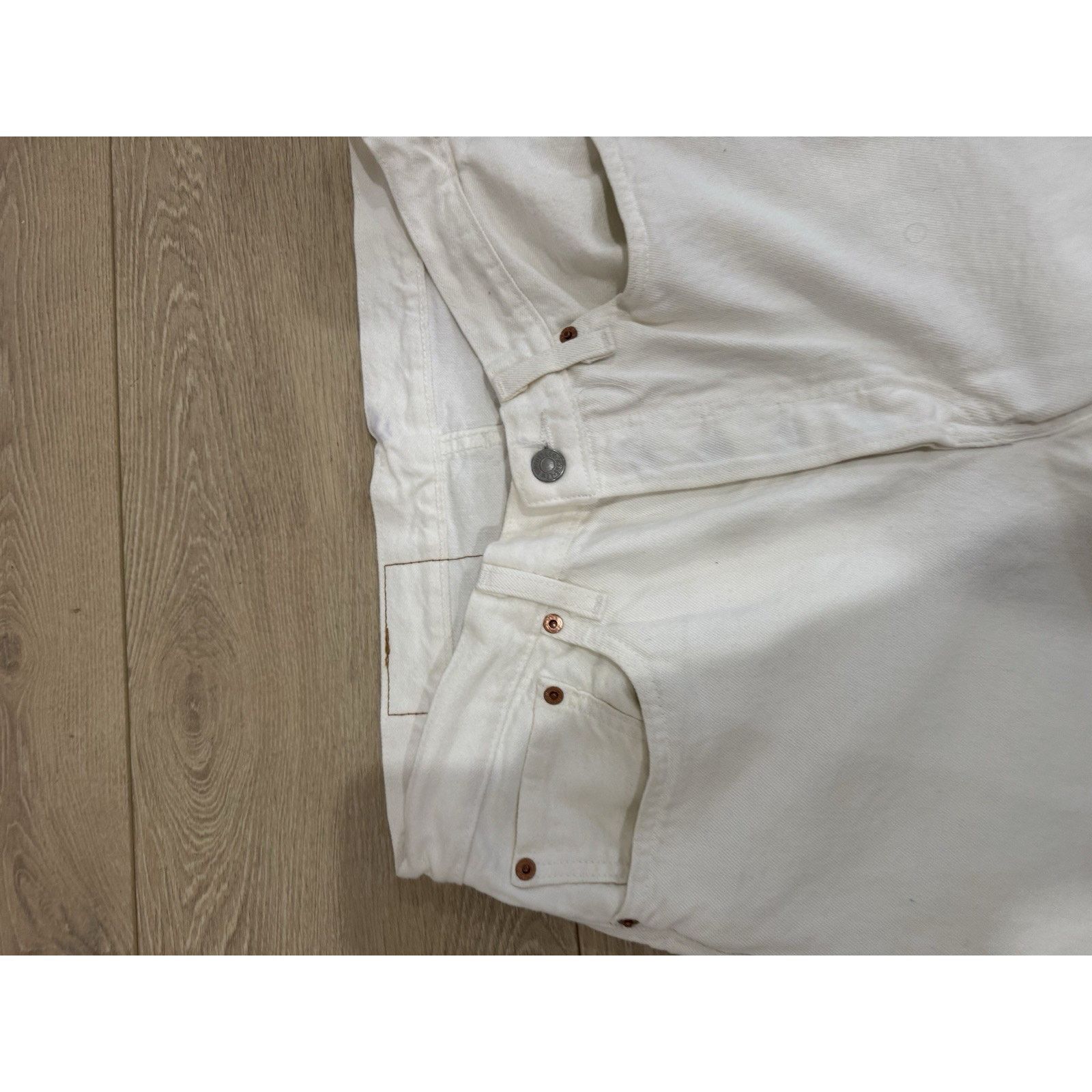 DENIM TEARS Denim Tears x Levi's 501 Button Fly Big E Jeans White Size US 33 - 4 Thumbnail