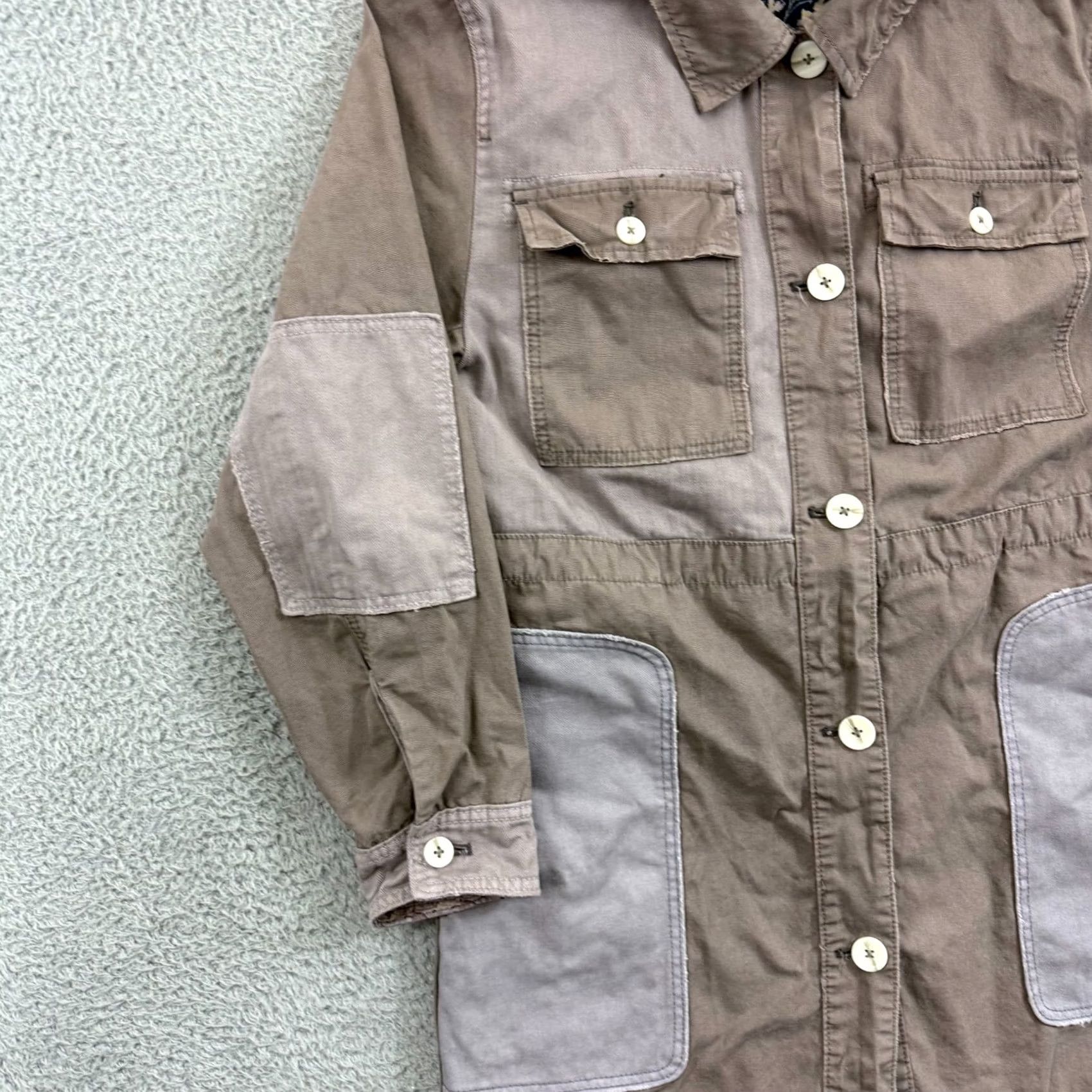 Free People Free People Apollo Cargo Jacket Womens Medium Oversized Button Utility Outdoor Beige Regular Jacket Size M / US 6-8 / IT 42-44 - 4 Thumbnail