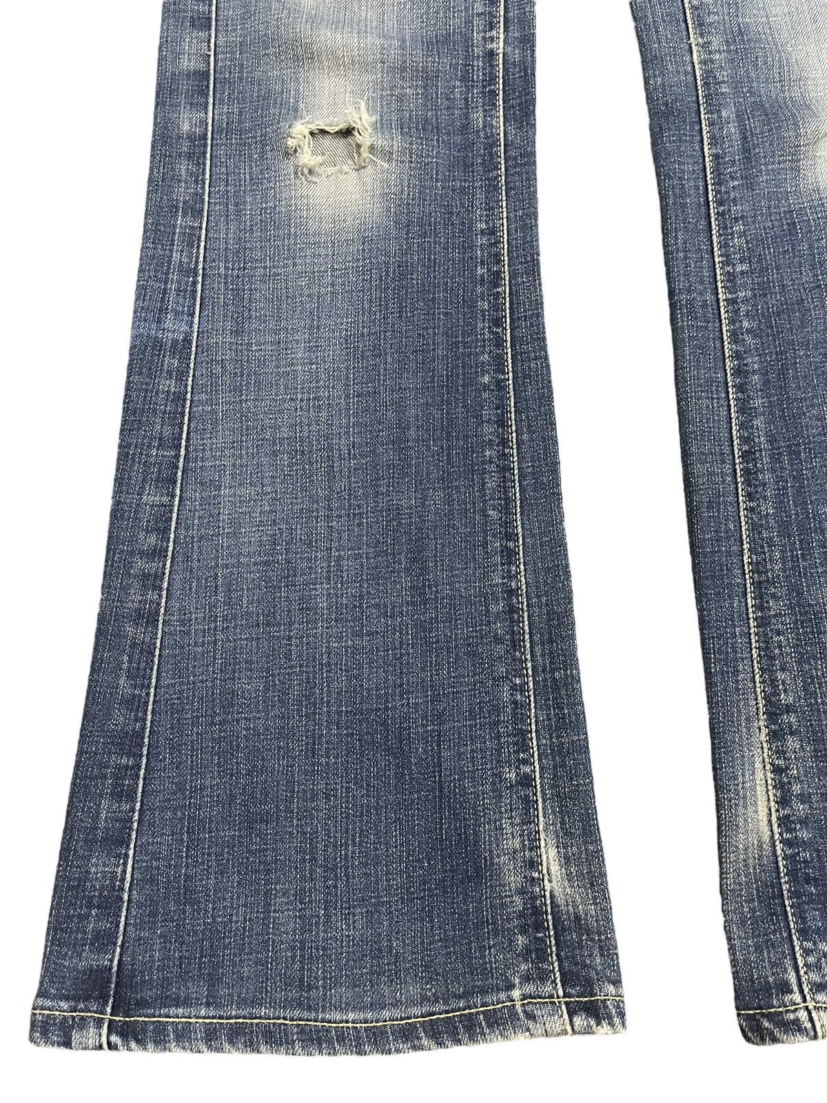 Ksubi Vintage Japanese Brand Blue Wash Distressed Bootcut Jeans Size 27" / US 4 / IT 40 - 7 Thumbnail