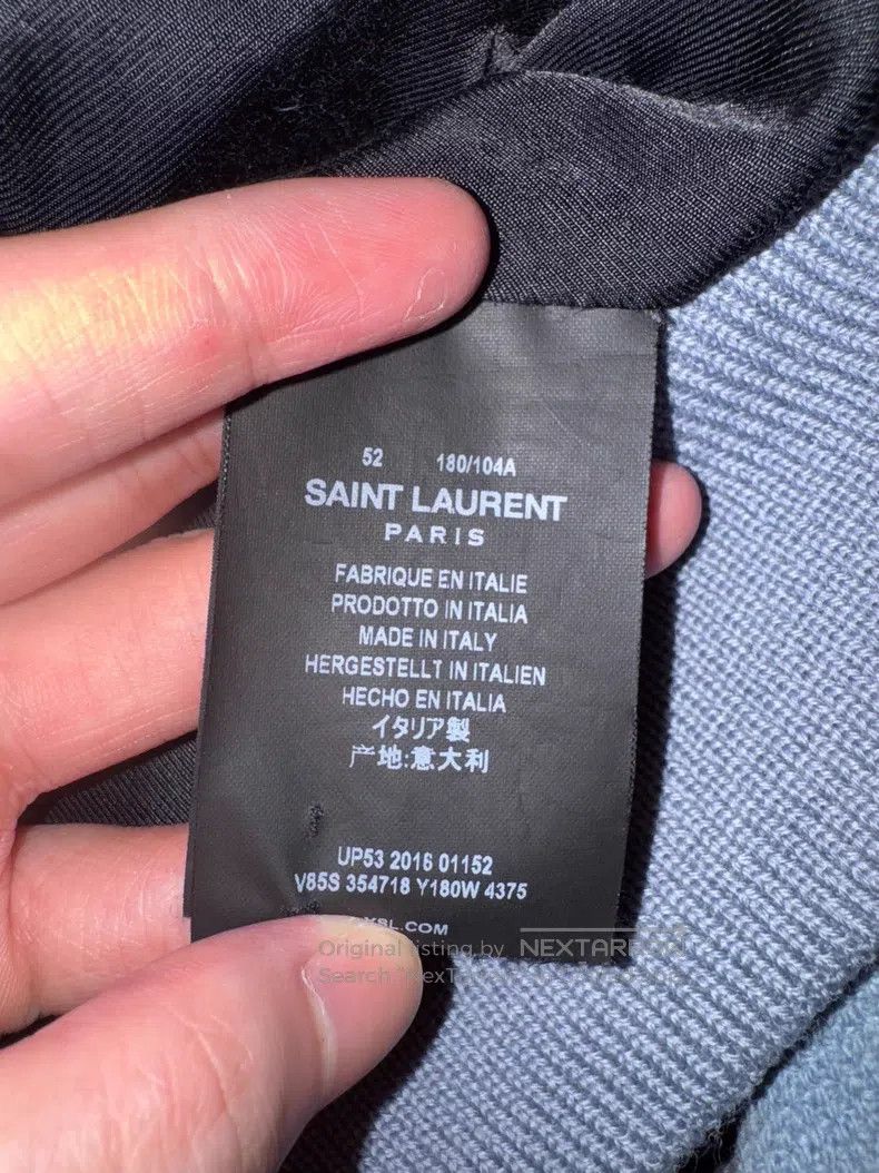 Saint Laurent Paris Saint Laurent Paris Wool and Lamb Fur Misty Blue Baseball Size US L / EU 52-54 / 3 - 8 Thumbnail