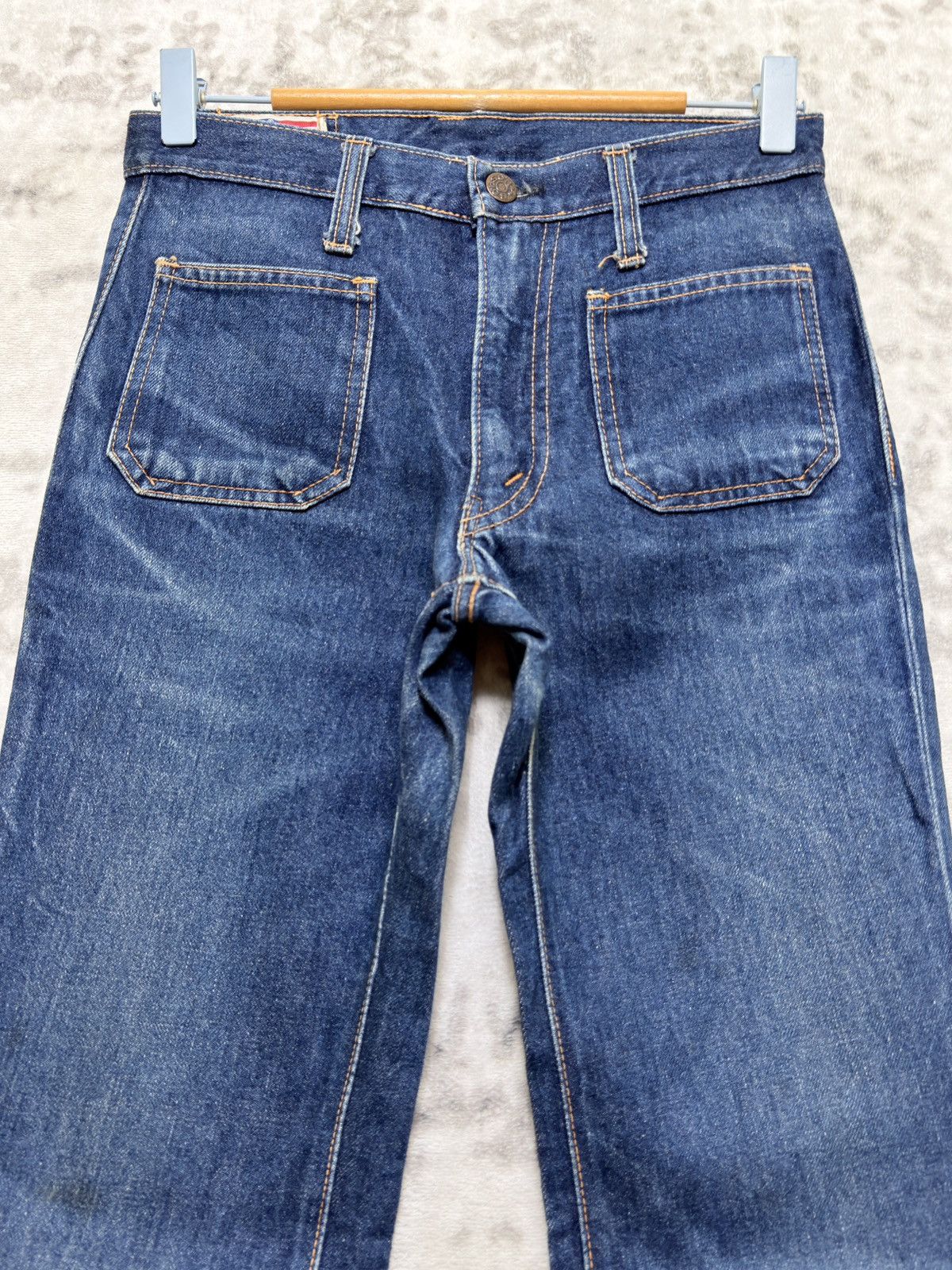 Japanese Brand 70s Style Bobson Denim Bush Pants Flare Bell Bottom Jeans Size US 26 / EU 42 - 3 Thumbnail