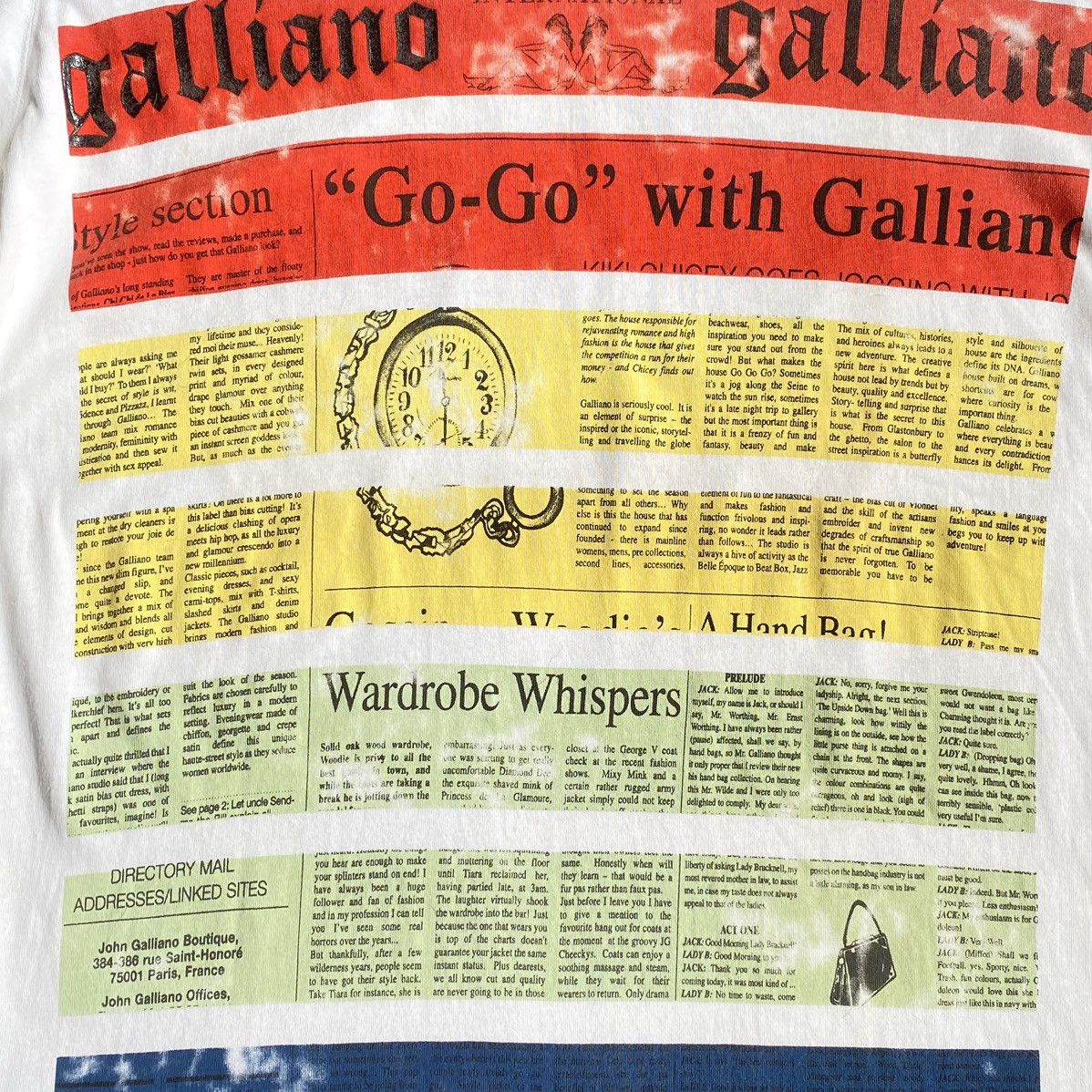 John Galliano Newspaper Gazette Color Block Tee Size US S / EU 44-46 / 1 - 6 Thumbnail