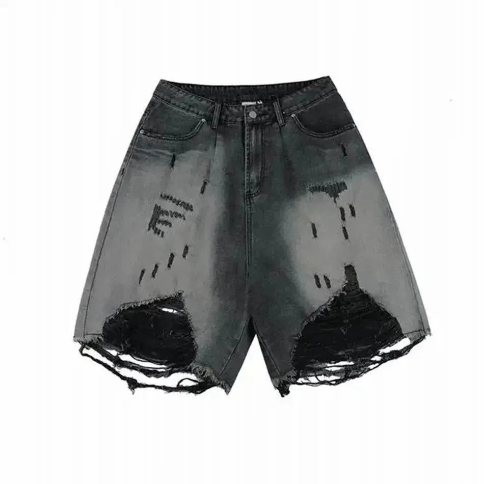 Japanese Brand Streetwear Washed Ripped Hip Hop Retro Shorts Size US 34 / EU 50 - 5 Thumbnail
