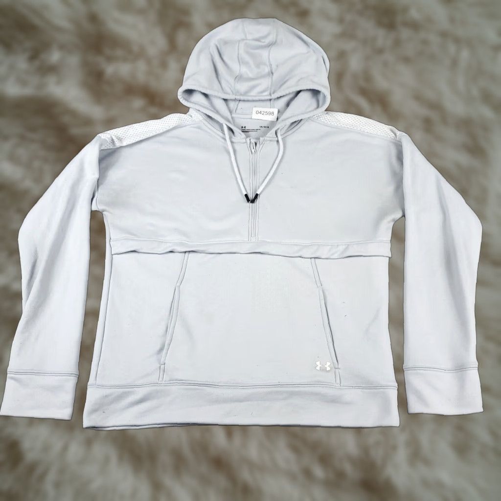 Under Armour Under Armour Hoodie Womens Large Gray Pullover Sweatshirt Zipless Mock Neck Knitted Pullover Hoodie Sweatshirt Ladies Under Armour Size L / US 10 / IT 46 - 1 Thumbnail