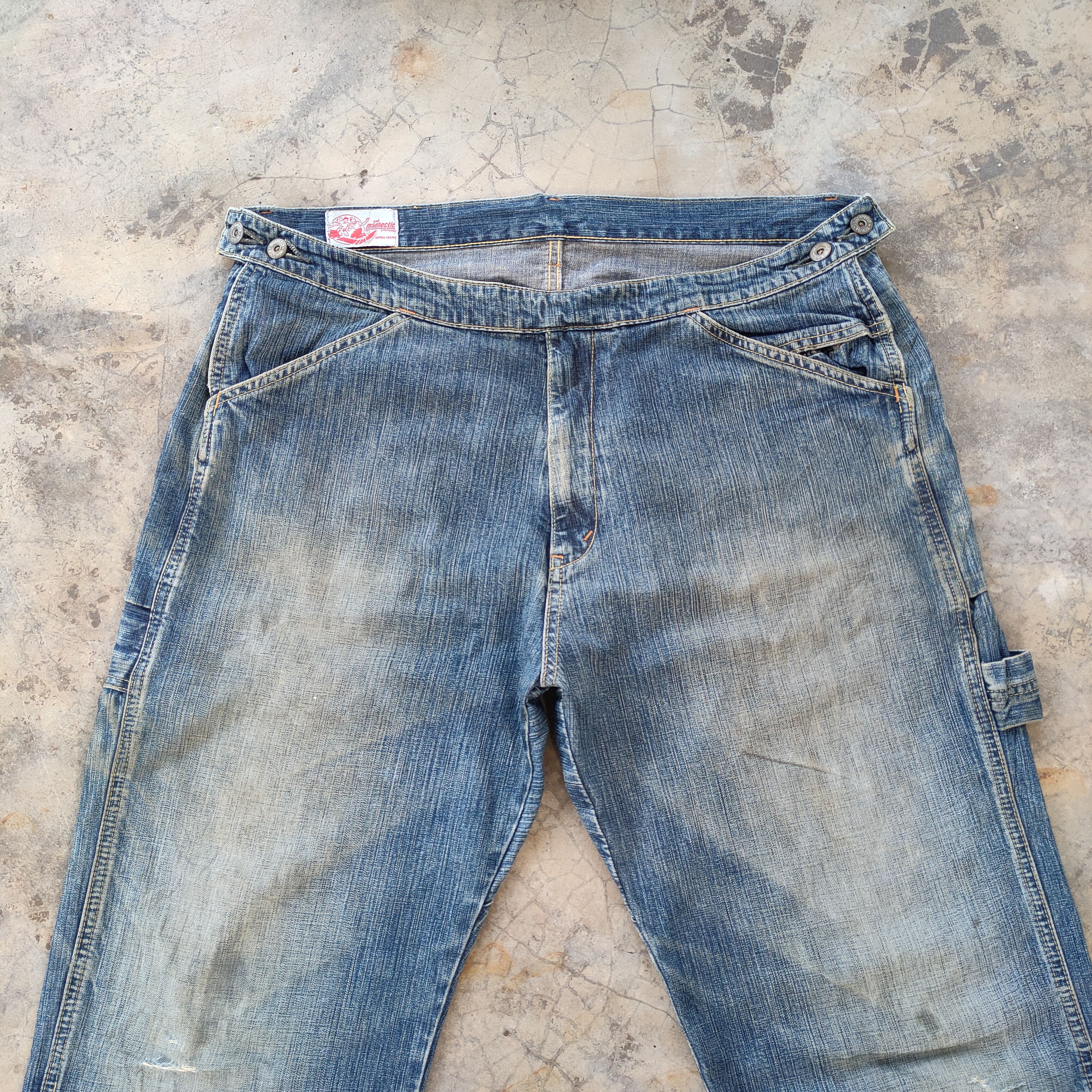Japanese Brand W38 VINTAGE HECTIC DENIM TALON ZIP FADED RIPPED JEANS PANTS Size US 38 / EU 54 - 3 Thumbnail