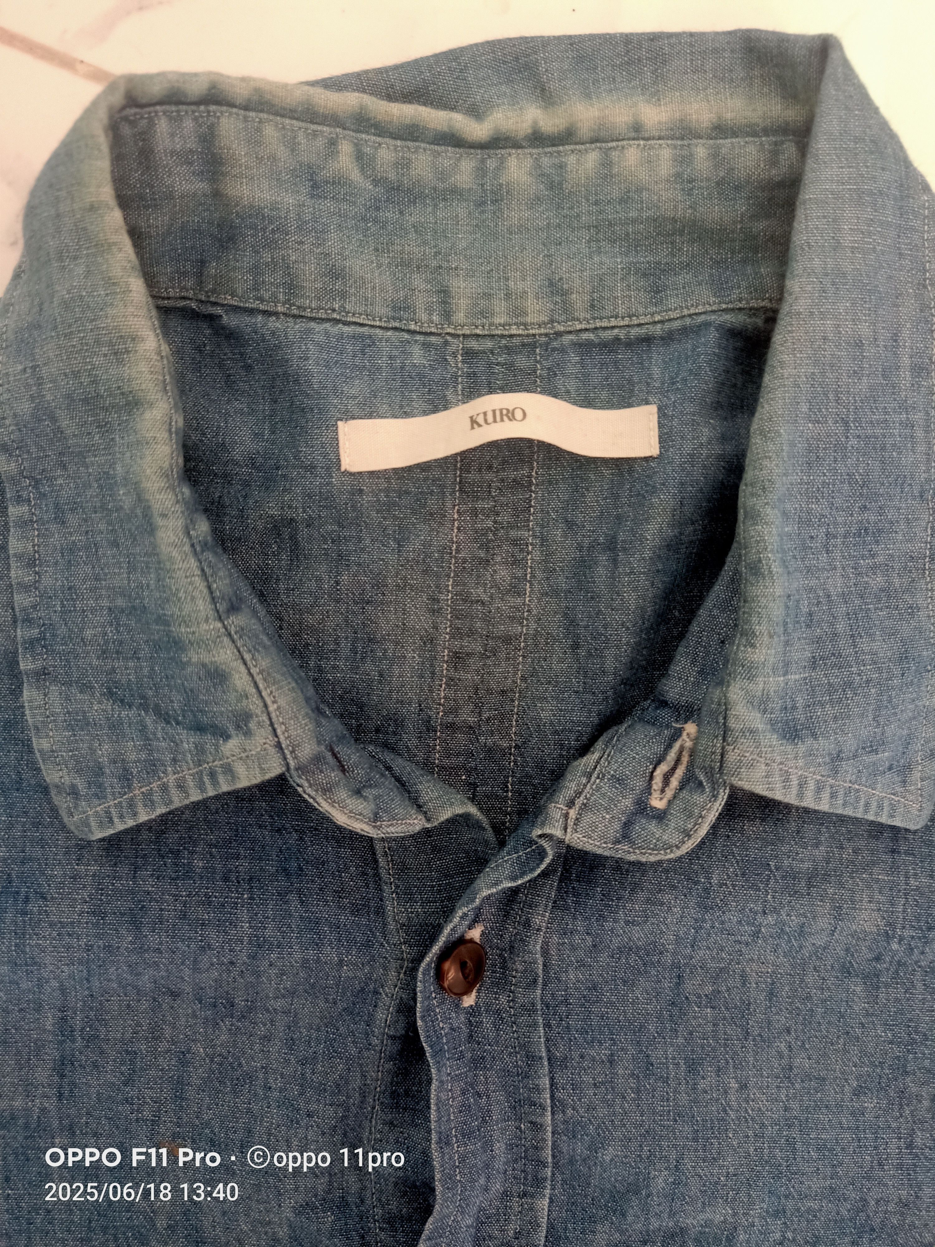 Japanese Brand × KURO Kuro Chambray SELVEDGE Men Shirt Button Up Size US L / EU 52-54 / 3 - 4 Thumbnail