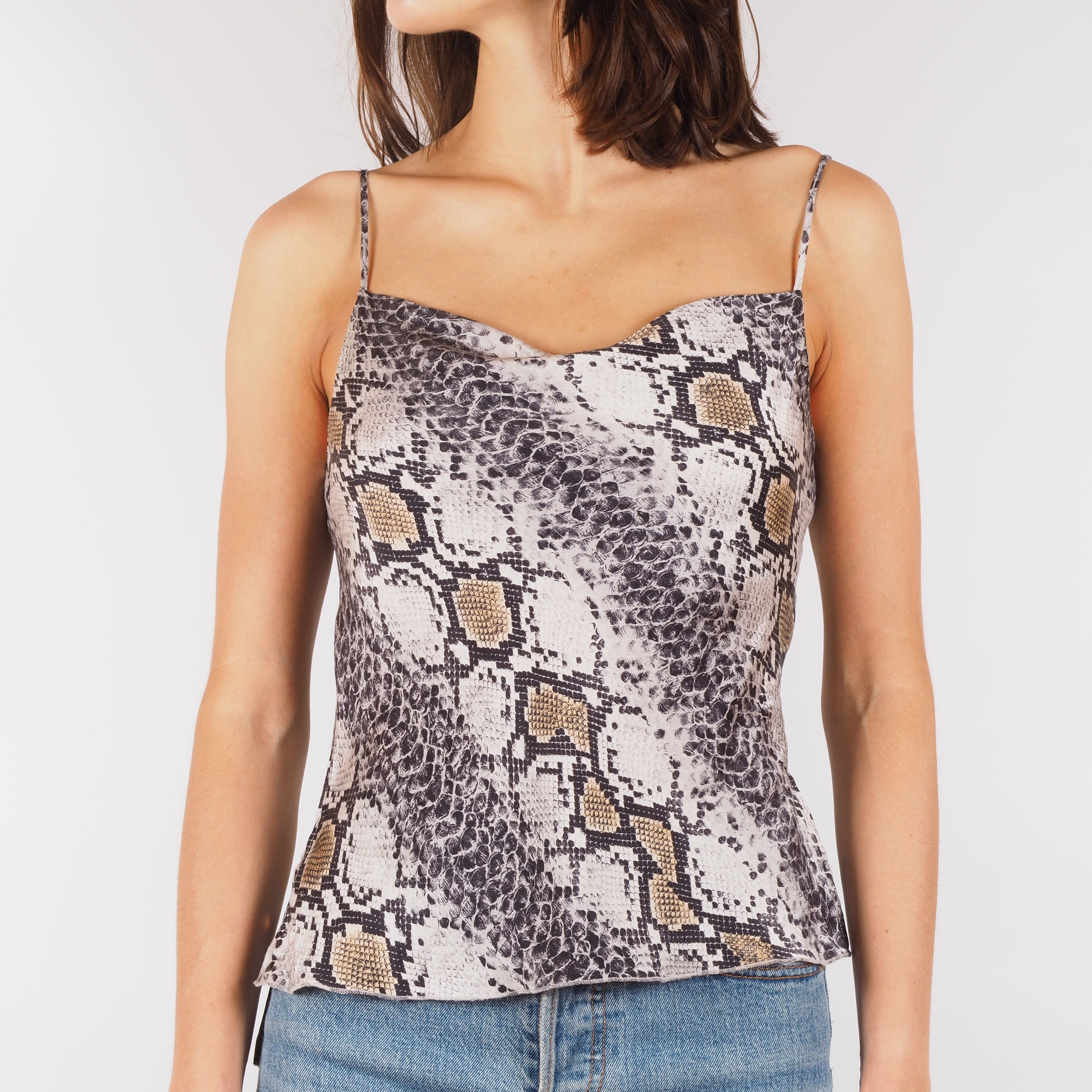 Roberto Cavalli Roberto Cavalli Vintage Snakeskin Print Silk Top Camisole Size M / US 6-8 / IT 42-44 - 2 Thumbnail