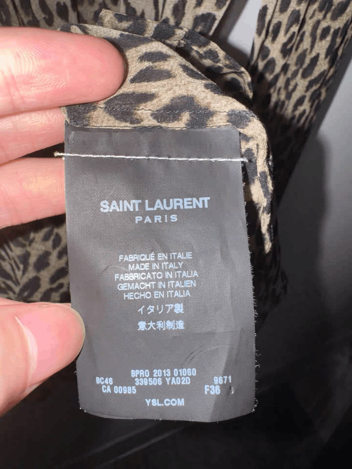 Saint Laurent Paris F36 Saint Laurent Paris by Hedi 14SS Leopard Shirt-2508 Size XS / US 0-2 / IT 36-38 - 7 Thumbnail
