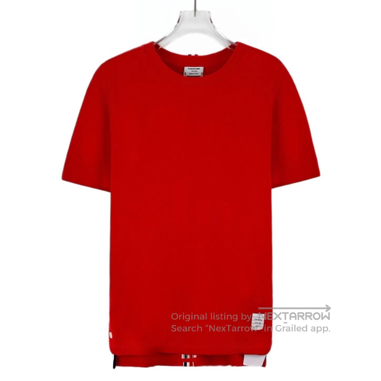 Thom Browne Thom Browne Red Striped Cotton Crew Neck Short Sleeve T-Sh Size US XS / EU 42 / 0 - 1 Thumbnail