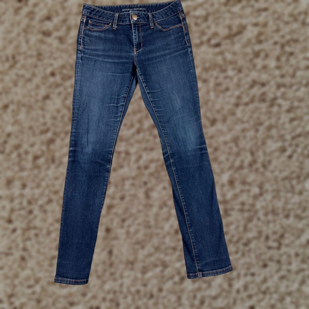 Banana Republic Banana Republic Jeans Skinny Denim 28 Blue Women Adult Regular Stretch 28 Inseam Medium Wash 2010s 90s? Size 27" / US 4 / IT 40 - 1 Thumbnail