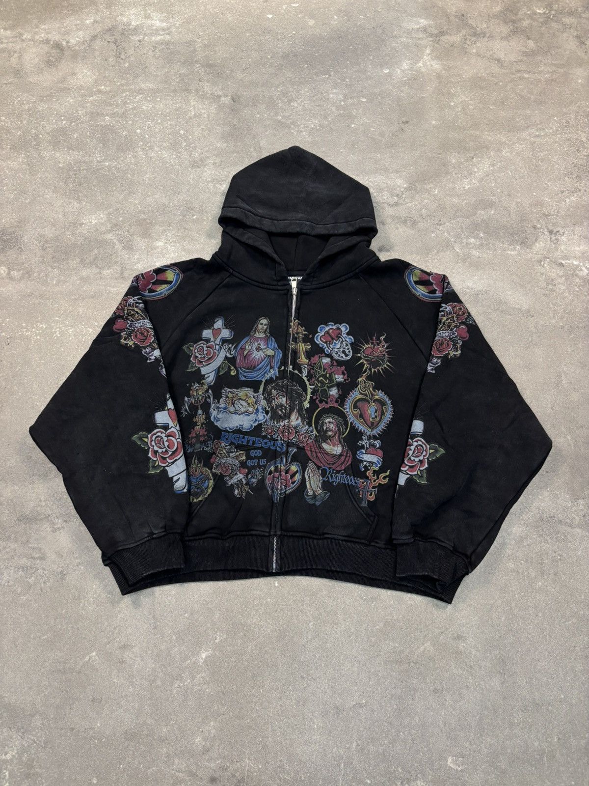 Other Righteous Risen King Zip Up Hoodie, Black Size US S / EU 44-46 / 1 - 1 Thumbnail
