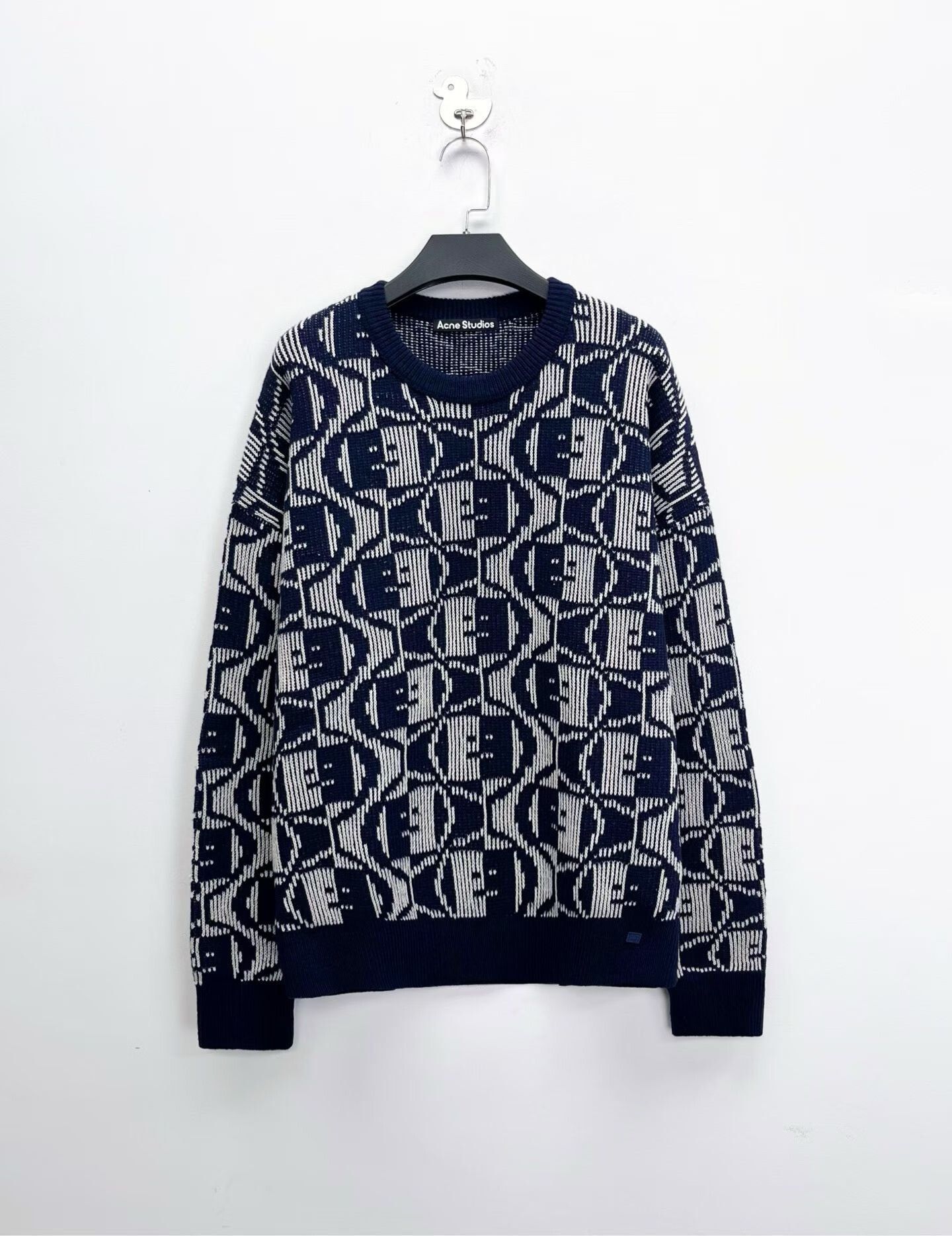 Acne Studios Acne Studios FW24 Smiley Logo Knit Sweater Size US L / EU 52-54 / 3 - 1 Thumbnail